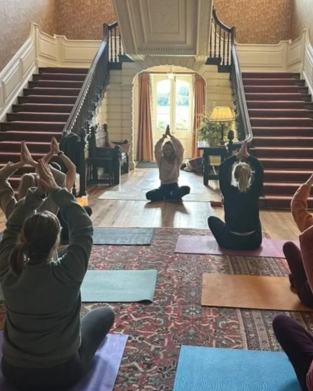 Yoga session in a workplace