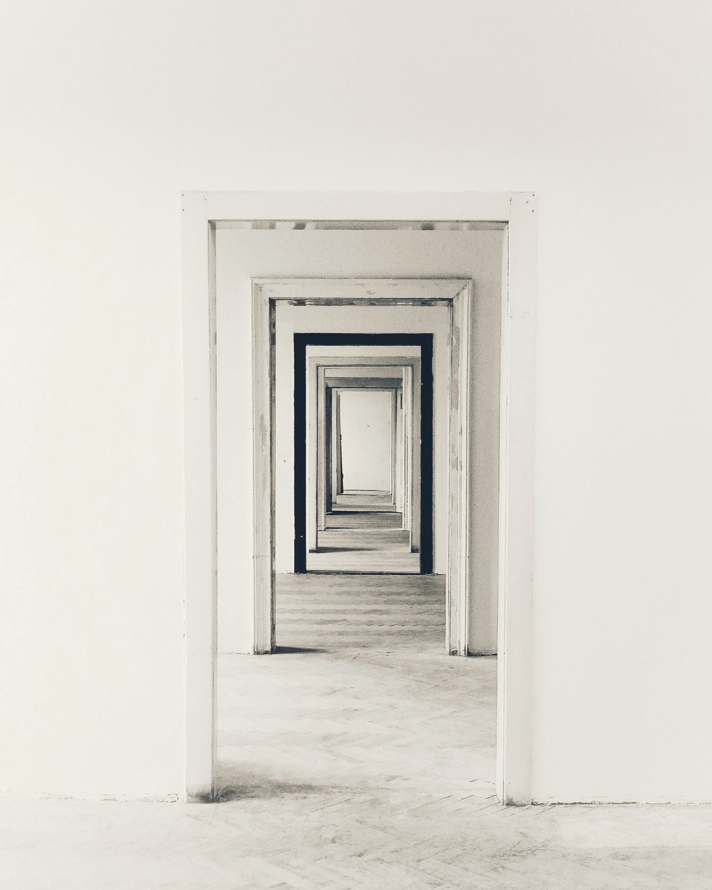 Endless repeating doorways.