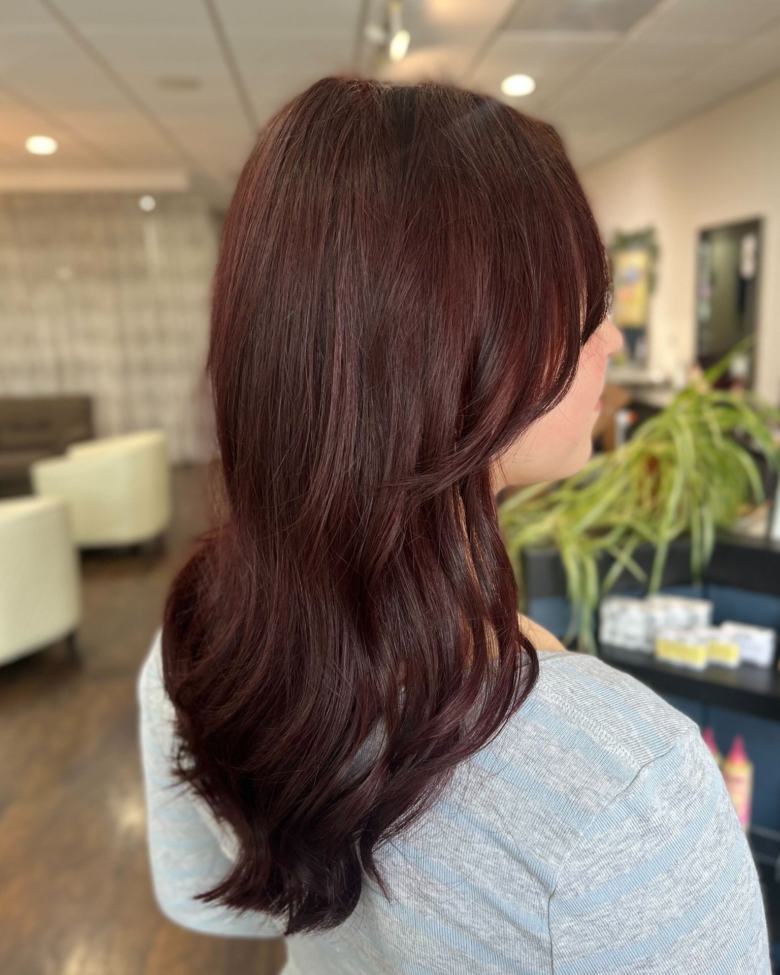 In a world of basic, be a Bordeaux. 🍷💁&zwj;♀️ All over color, cut &amp; style by Lindsay @hairbylindsay_ 

 #davinessalon #discoverwakeforest #pravanacolor #explorethe919 #ncstylist #hairundone #wakeforest #hairundonesalon #wakeforestnc #919salon #