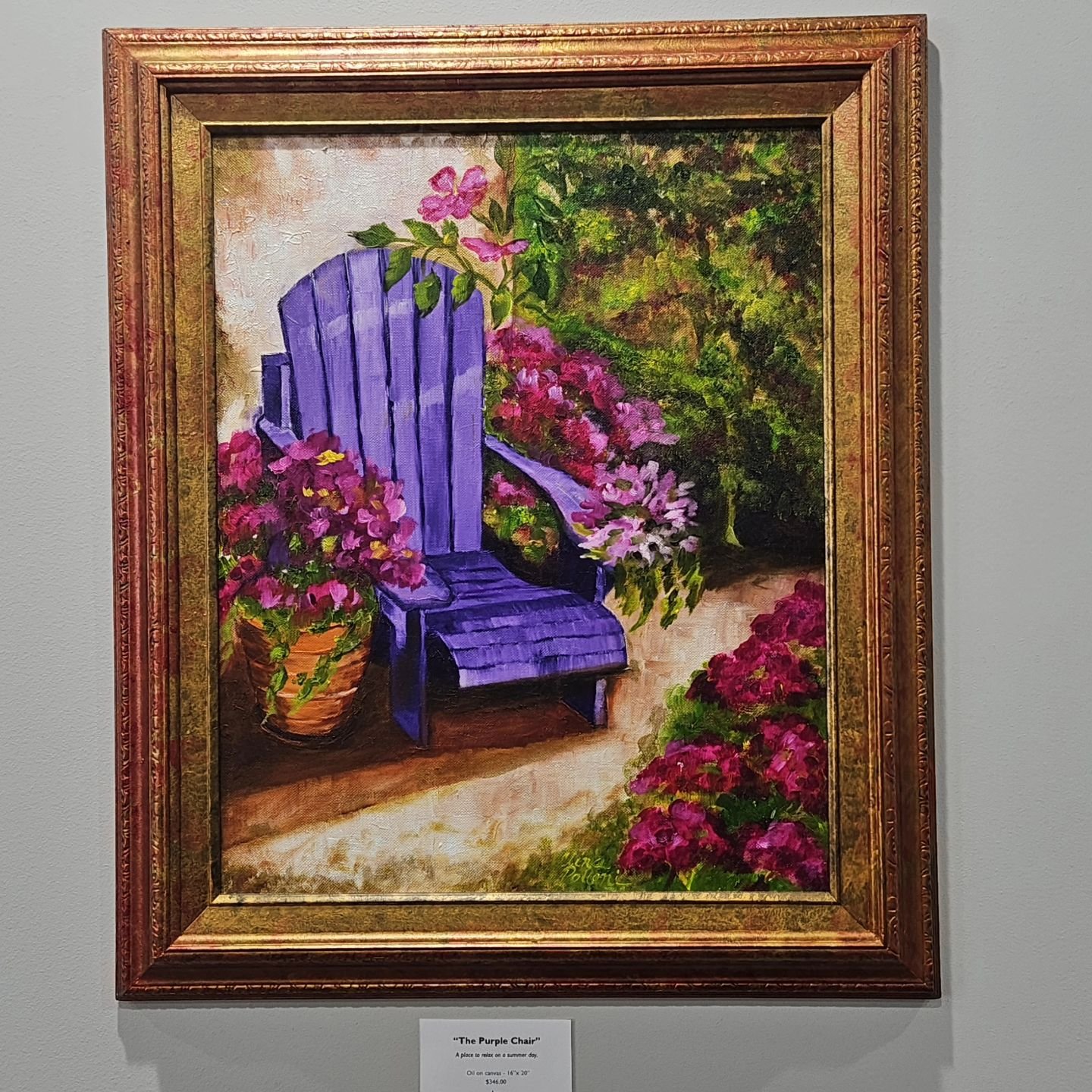 One week left to see this collection from @wakeforestguild. We've got great pieces and prints available for purchase from local artists 🎨 

&quot;The Purple Chair&quot; by @clinahpolloni pictured