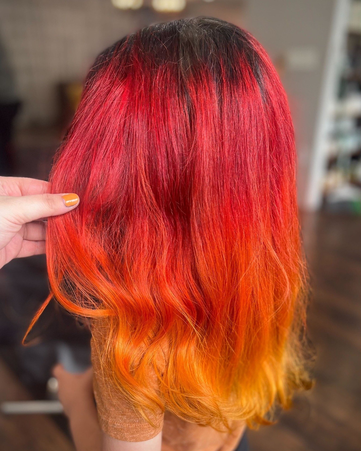 Burning Flame Hair ❤️🧡💛🖤 Love this customized vivid by Lindsay @hairbylindsay_ 

 #davinessalon #discoverwakeforest #explorethe919 #ncstylist #hairundone #wakeforest #hairundonesalon #919salon #wakeforestnc #hairstylistwakeforest #hairsalonwakefor