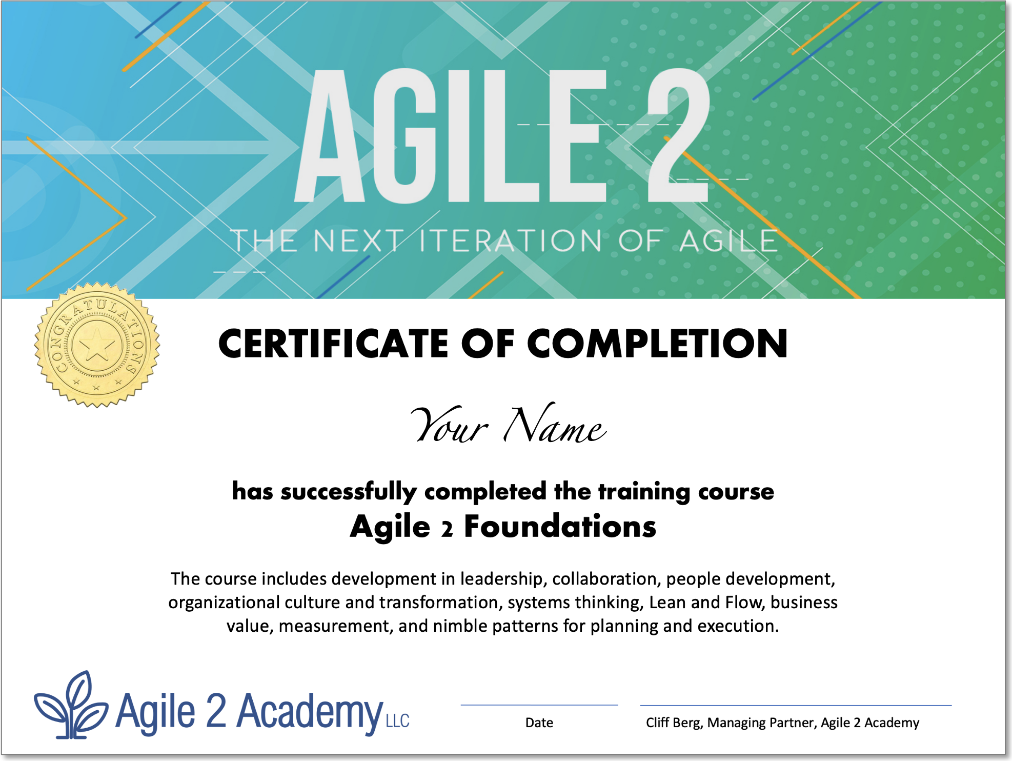 Agile 2 Foundations — The Agile 2 Academy