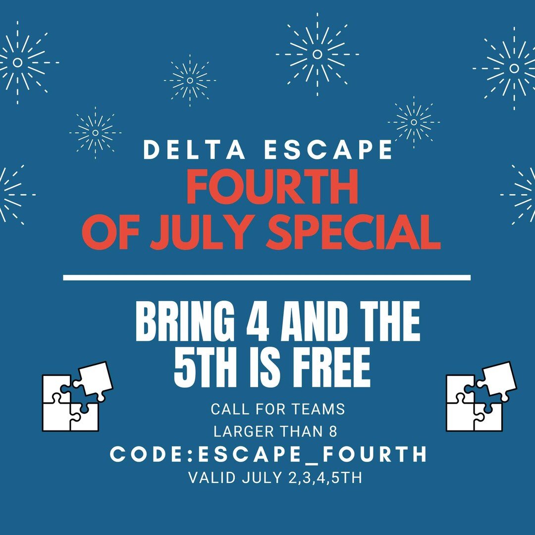 With the Fourth of July coming up, we started this promotion! Book a room of at least 4