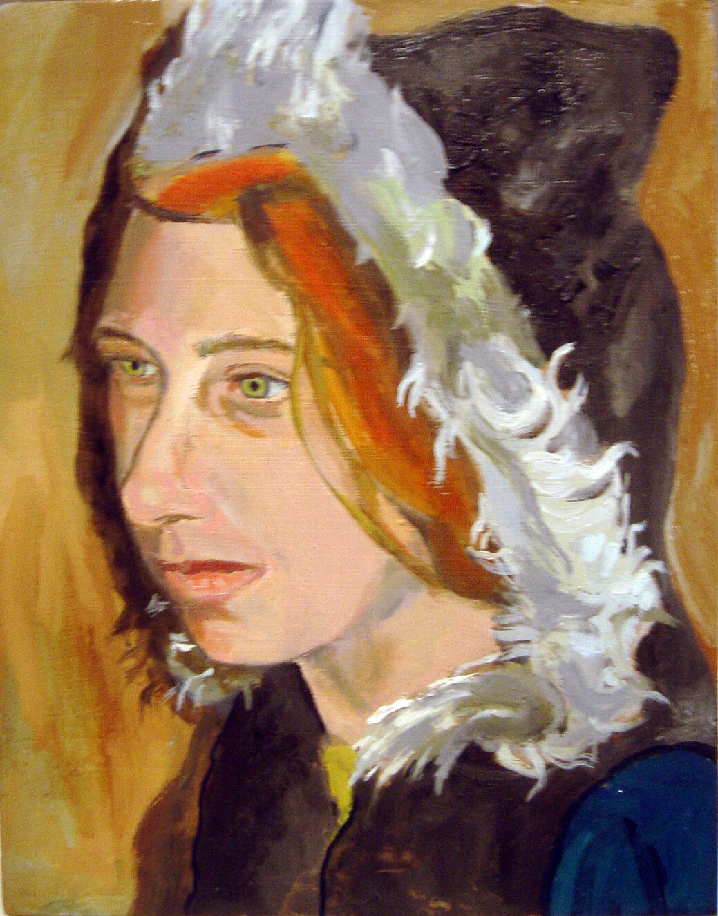  self portrait , oil on board, 2008, 12 x 18, sold