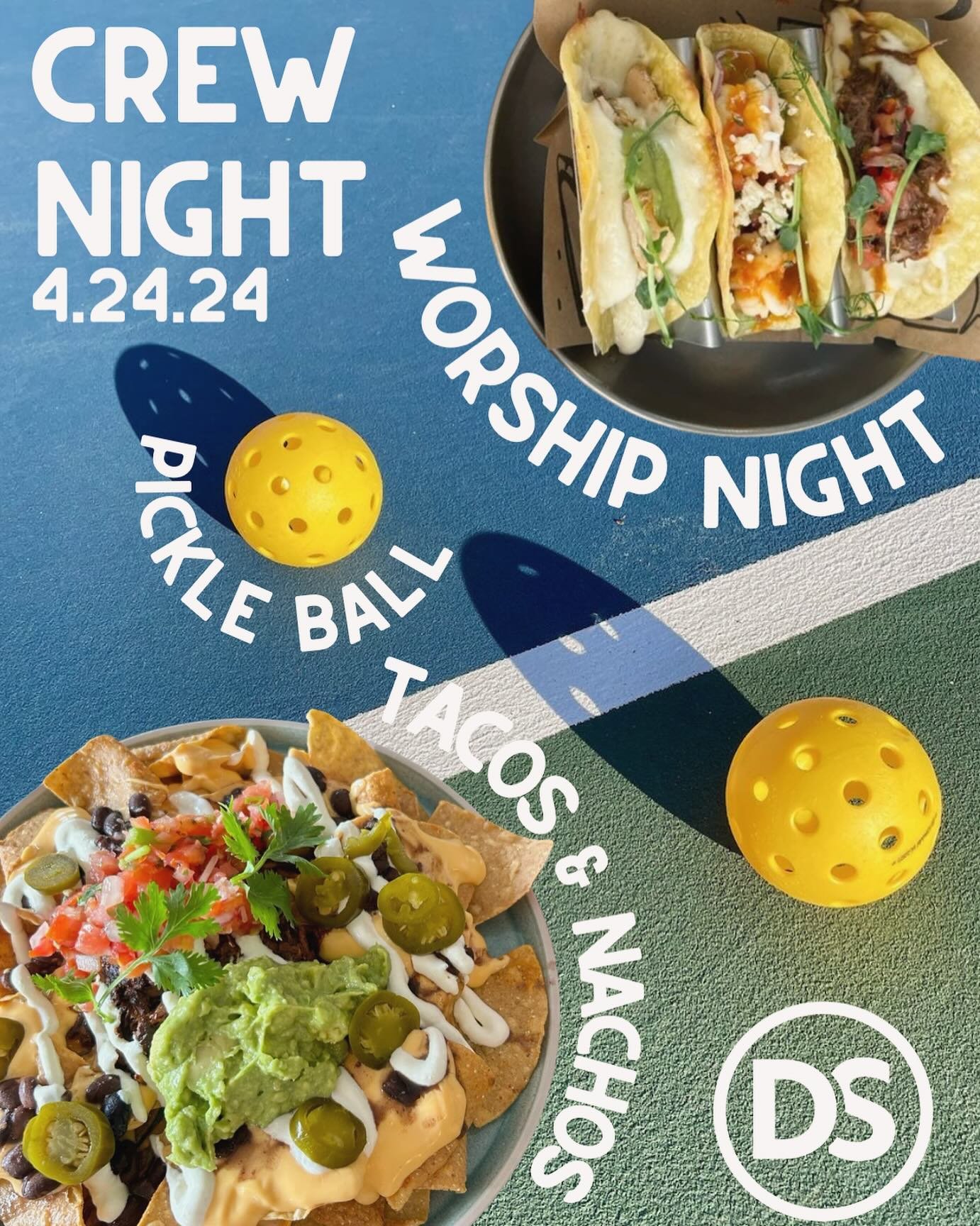 CREW NIGHT IS TONIGHT!!! We&rsquo;ve got GREAT worship, GOOD food, and a FUN pickleball tournament all for you students!! Bring your friends, see you at 5:30 🫣
