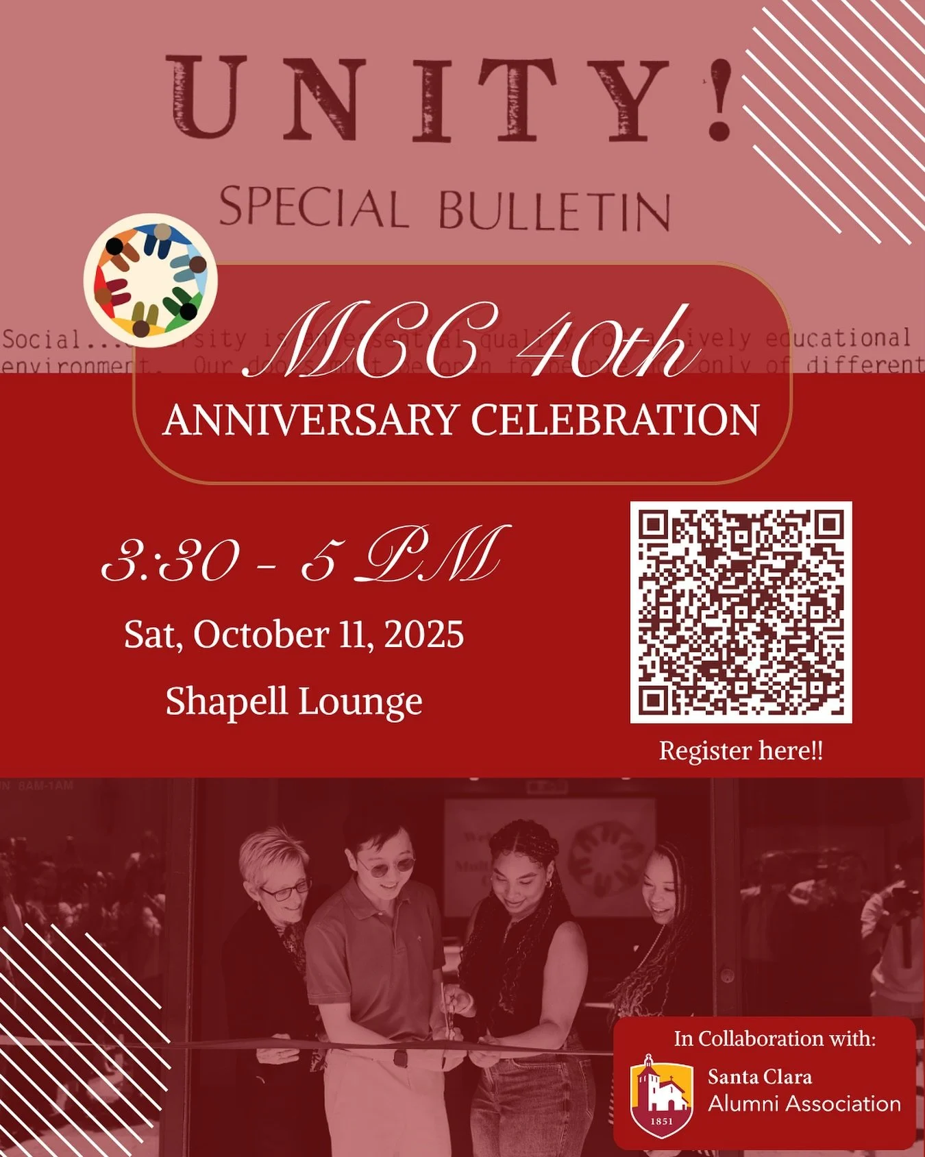 It&rsquo;s time to bring EVERYONE and celebrate 40 incredible years of culture, connection, and community at the MCC&rsquo;s Grand Reunion! 🎊
This isn&rsquo;t just any reunion &ndash; it&rsquo;s our 40th Anniversary! Let&rsquo;s make it a night to r