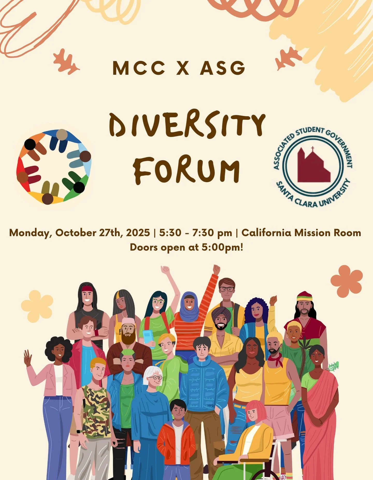🌟 Exciting News! 🌟
MCC and @asgscu are teaming up once again to host SCU&rsquo;s Annual Diversity Forum! 🎉✨
Join us for an afternoon of enriching conversations as we explore how to make our SCU community a more welcoming, inclusive, and empowering