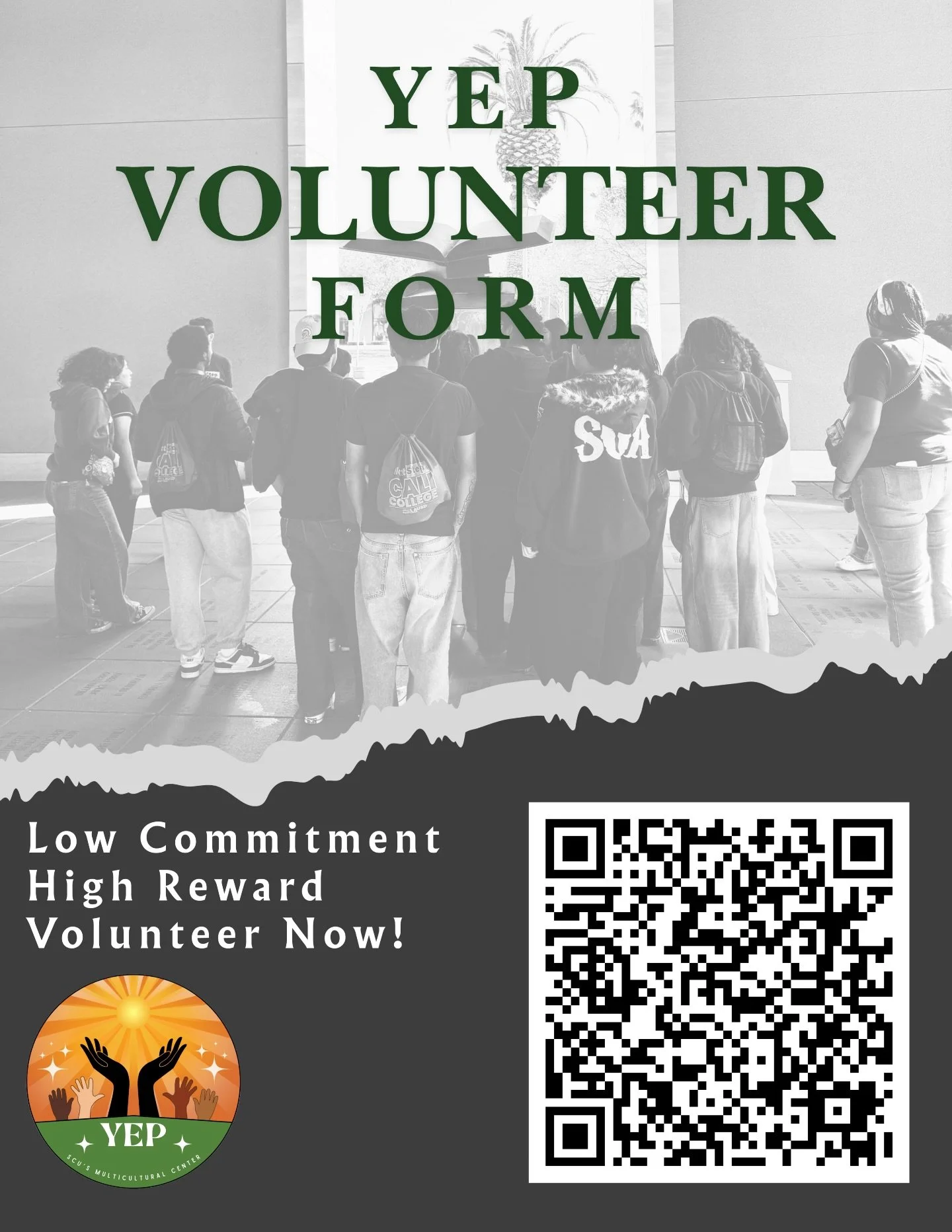 Looking for a way to give back? We got you. 🧡 YEP is officially looking for volunteers!
.
Get the &ldquo;High Reward&rdquo; of community service with a &ldquo;Low Commitment&rdquo; schedule.
.
📍 Sign up today via the link in our bio! &mdash;