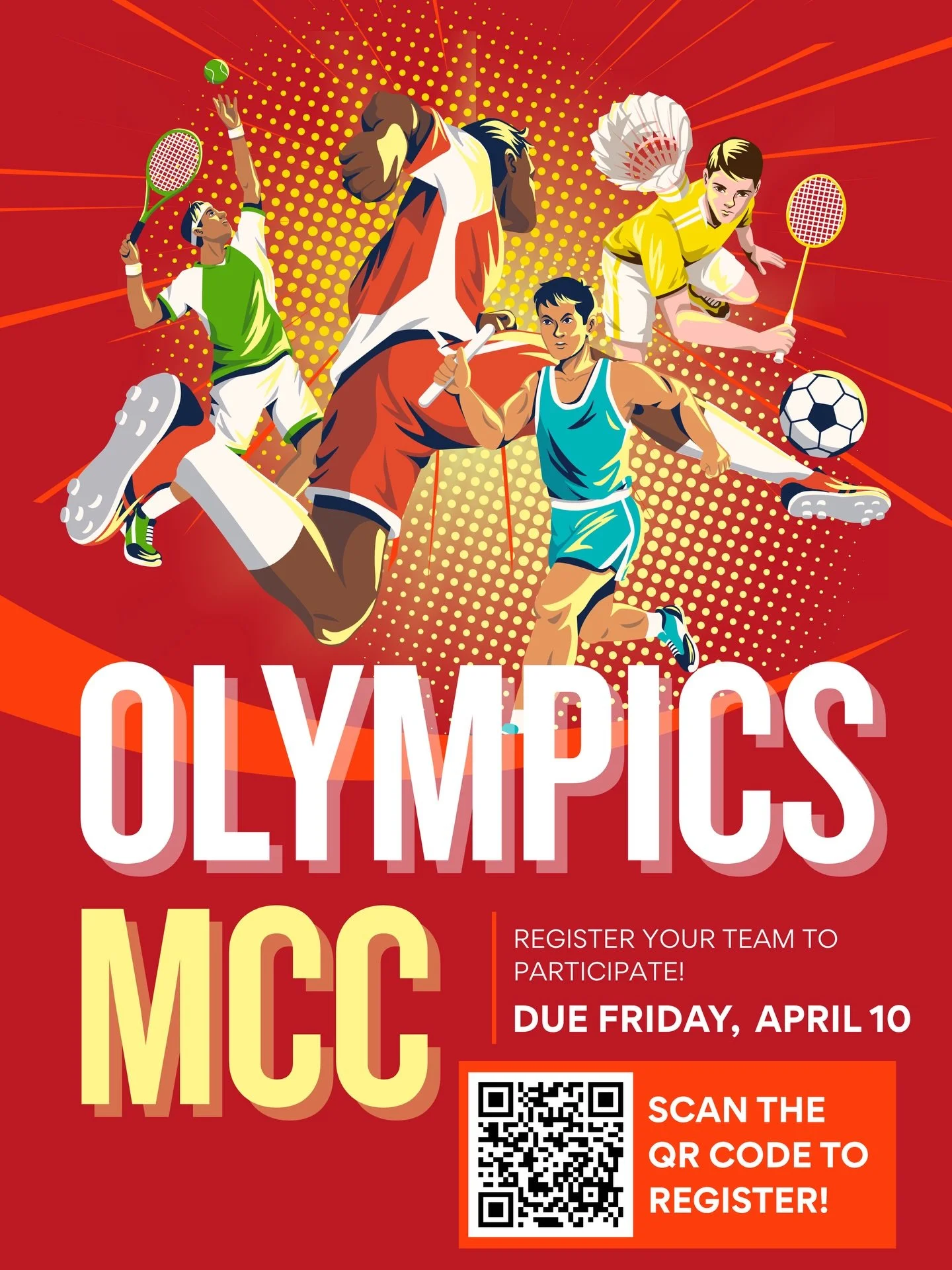 MCC Clubs the time is now ‼️
.
Make your teams, pick a sick name and even better cause, and get ready for a day filled with creative competition and excitement! 
.
Want to play? Have your Co-chairs scan the QR code 🧑&zwj;💻 or click the link 🔗 in b