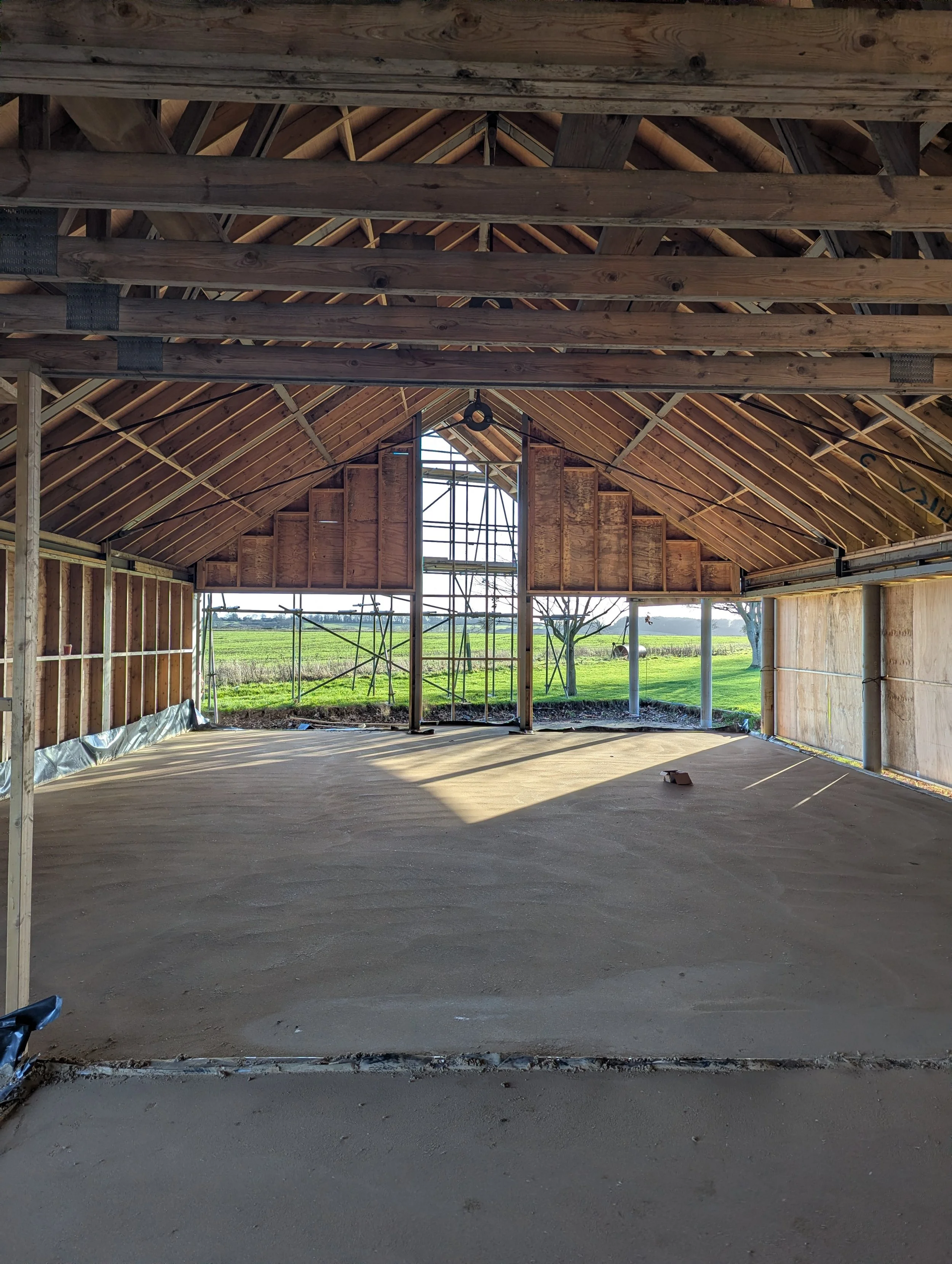 Screed poured in social area - view from bar area (Dec 2025)