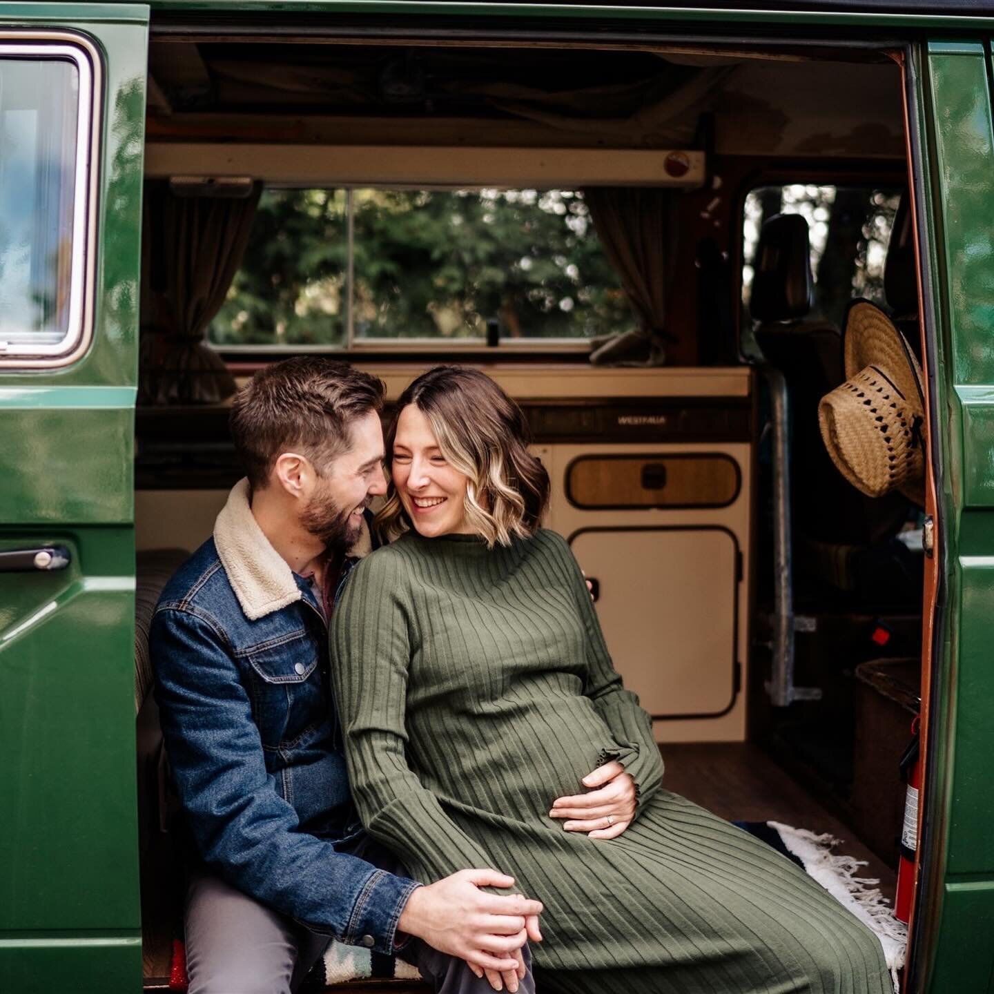 Fun story about this session - it doesn&rsquo;t look it but this was in January and it was calling for a huge dump of snow AND she was about to get induced early by surprise. They piled into their beloved VW van and came over the Malahat for a same d