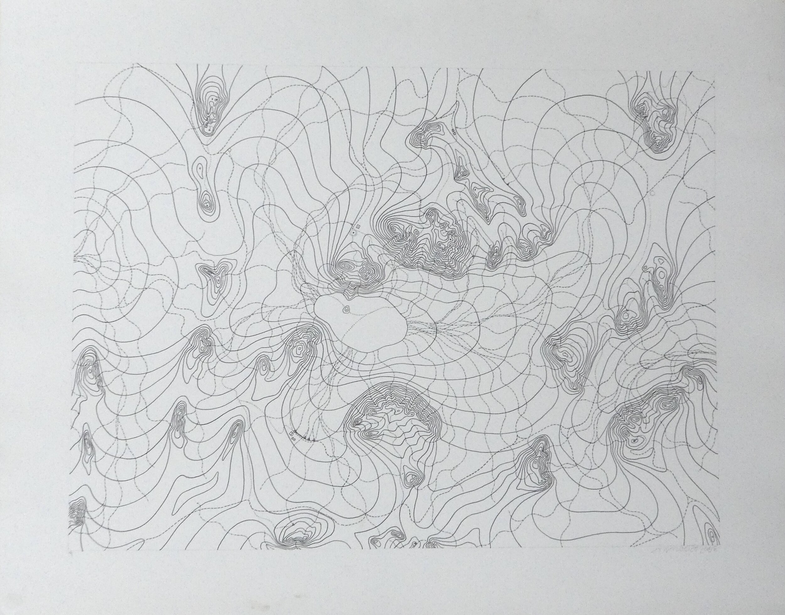 Michael Moore, “Imaginary Topos", 2008, Ink on paper, 23" x 29."