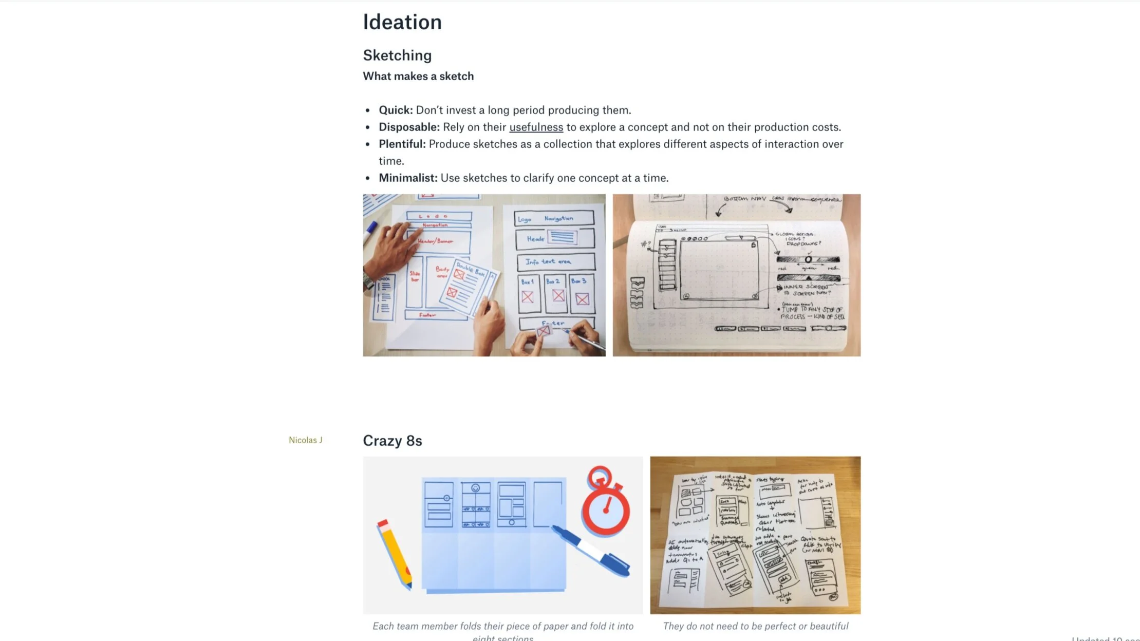I also ran through and provided information on the dropbox paper for those who have never done any ideation, with some examples to show it doesn’t need to be perfect, just a rough sketch.