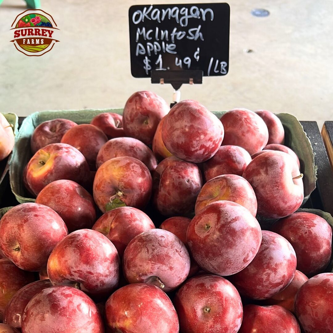 Let&rsquo;s have a look at what each Okanagan apple variety offers:

🍎 Mcintosh - Tangy flavour with a firm, crisp pulp.

🍎Ambrosia - Sweet flavour with red blush. 

🍎 Fuji - Juicy and sweet, very firm and is yellow overlaid with red stripes

🍏Gr