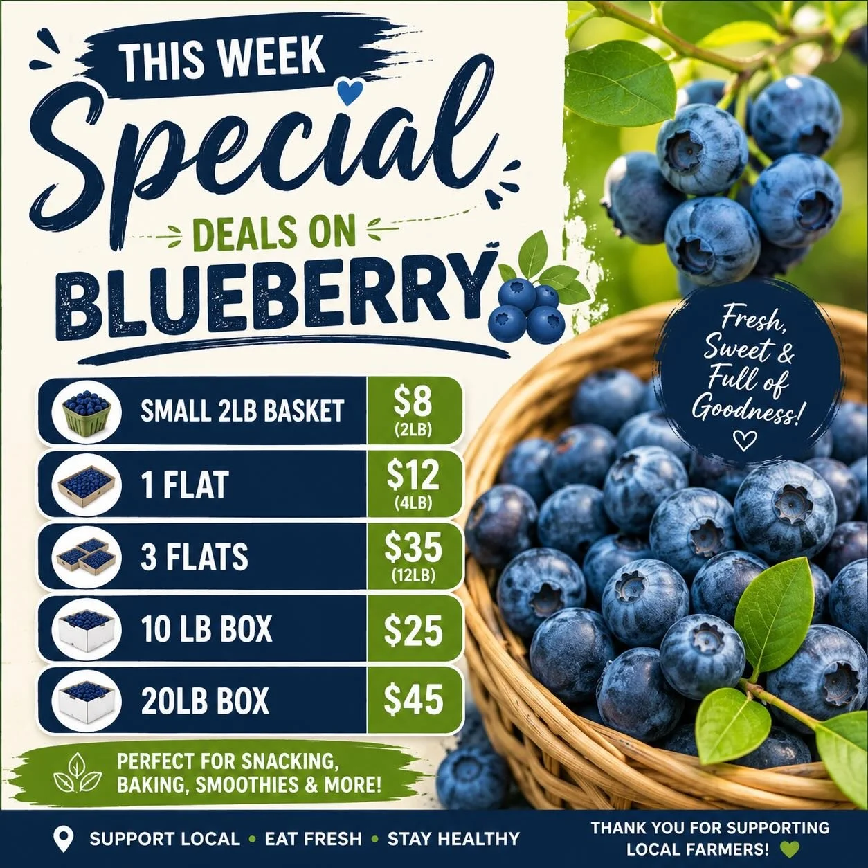 🫐Fresh, sweet and bursting with flavor - Blueberry season is here 💙
#farmfresh #blueberryseasonishere🔵☀️ #summerharvest #supportlocal 

📍Farm Markets 
5180 152 street 
4981 King George Blvd 
(Open Daily 9am to 6pm)