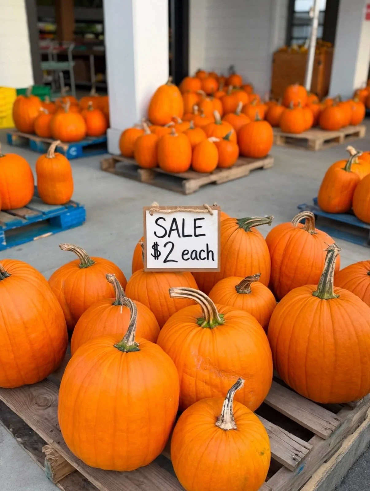 🎃🧡 PUMPKINS FOR ONLY $2 EACH! 🧡🎃

Looking for the perfect pumpkin? Come grab yours for an amazing price! 🍂✨

🎃 All pumpkins for just $2 each!
🍁 Perfect for decorating, carving, or enjoying the fall season!

🛒 Hurry in and pick your favourites