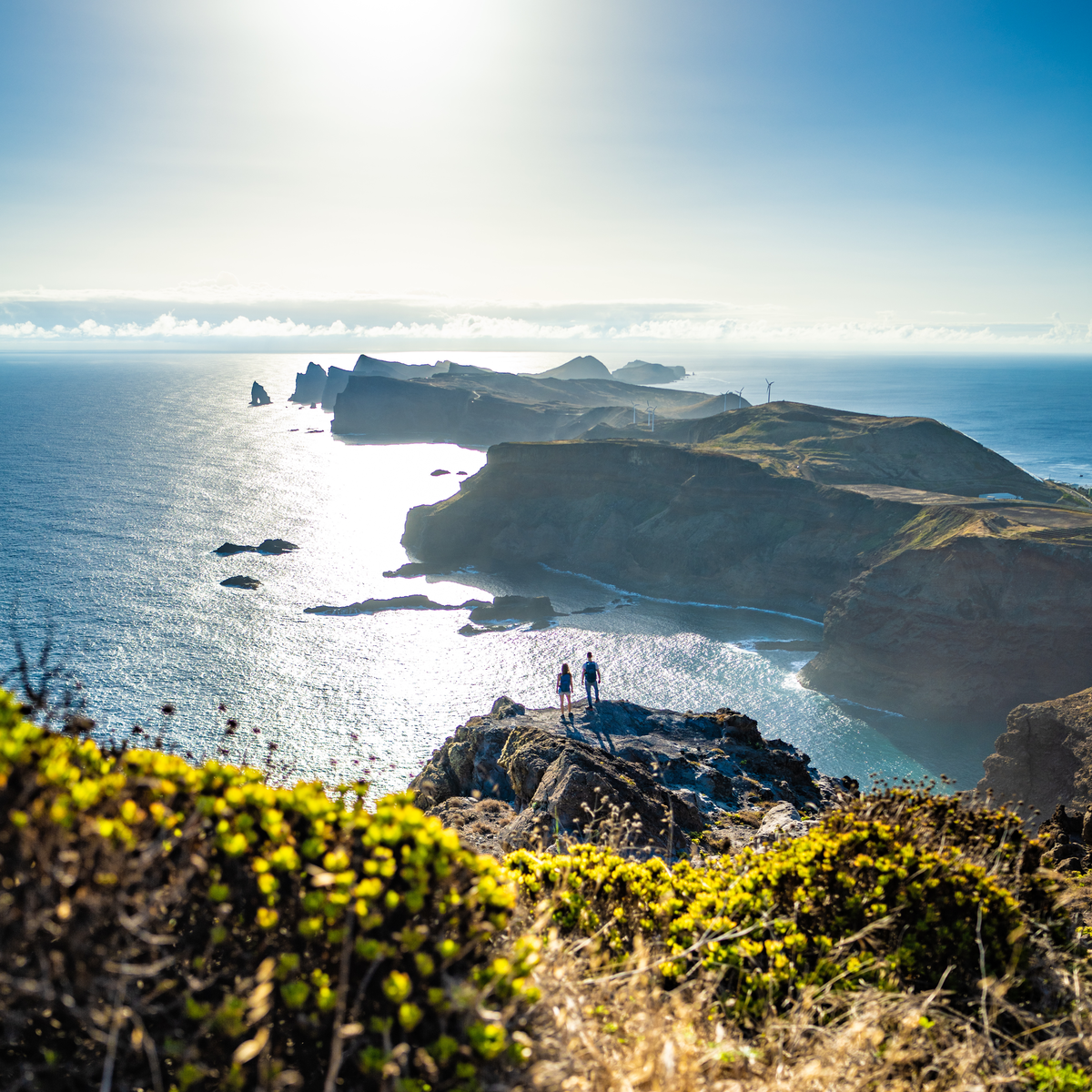 Madiera hiking couple cliffs beauty view