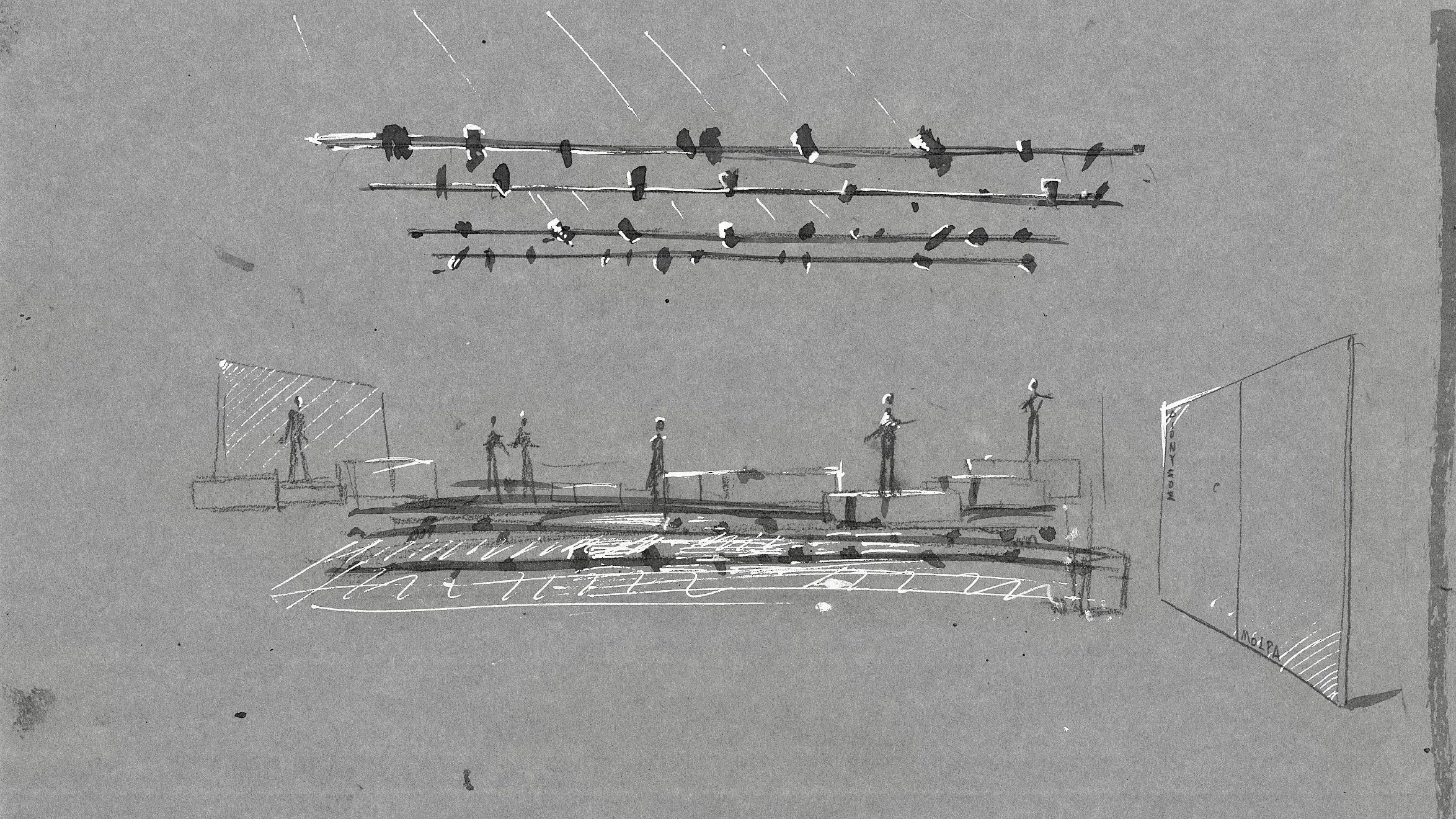 pen and ink on paper