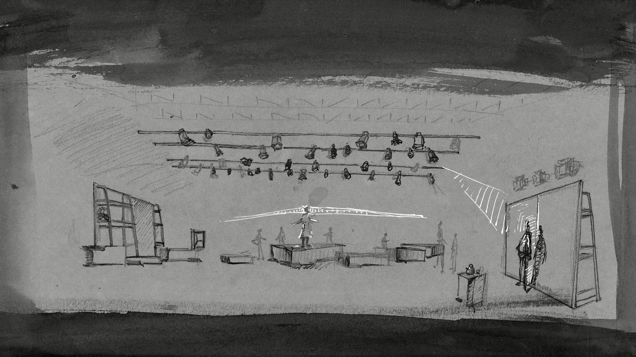 pen and ink on paper