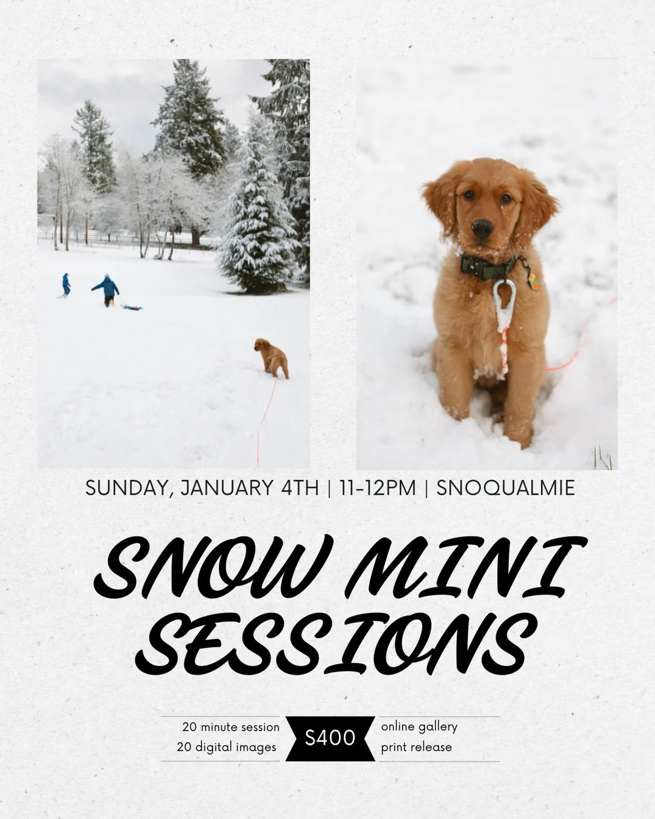 Snow minis in Snoqualmie coming on Sunday, January 4th! We will be close to Hyak Sno-Park if you want to sled after! Just a few spots left!

Seattle Newborn Lifestyle Photographer, Maternity Photos, Family Photos, PNW, Snohomish County Family Photogr