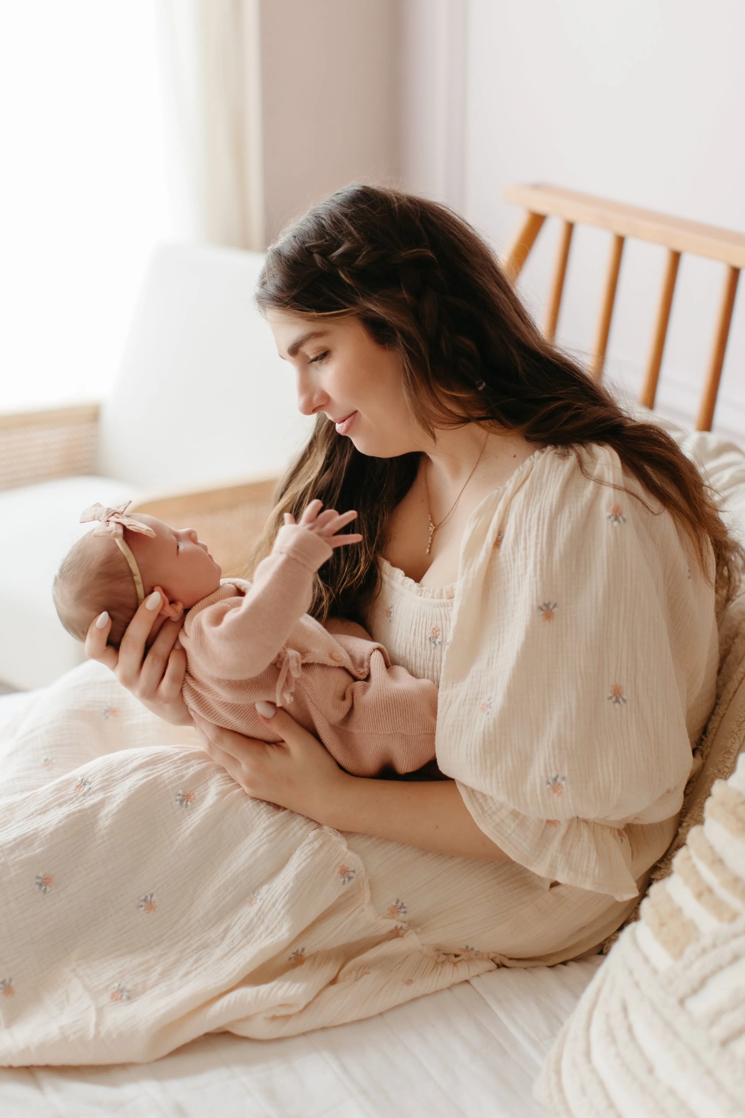 Cream Embroidered Flower Dress (X-Large)