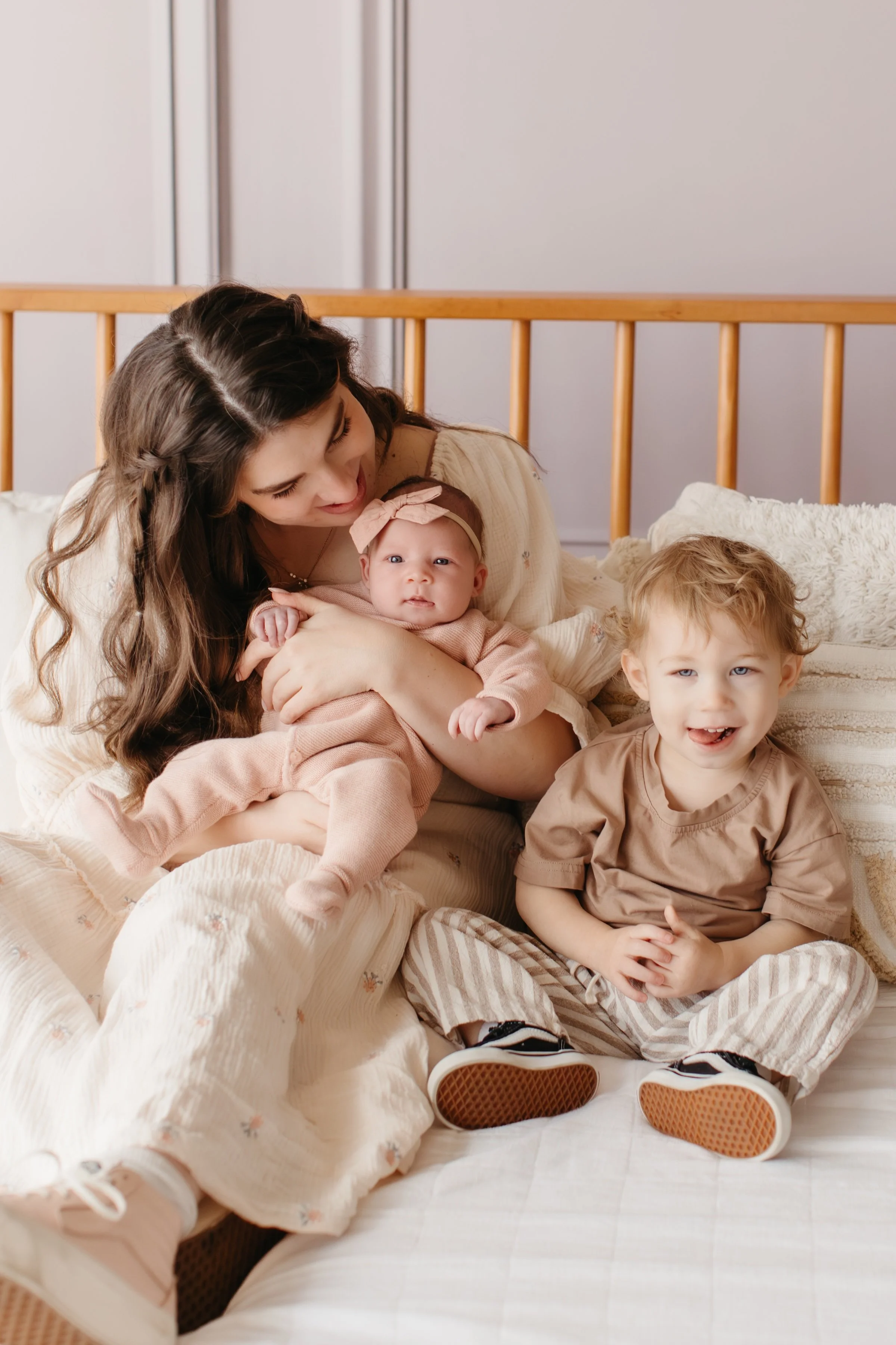 Newborn photography in a bright studio space downtown Seattle