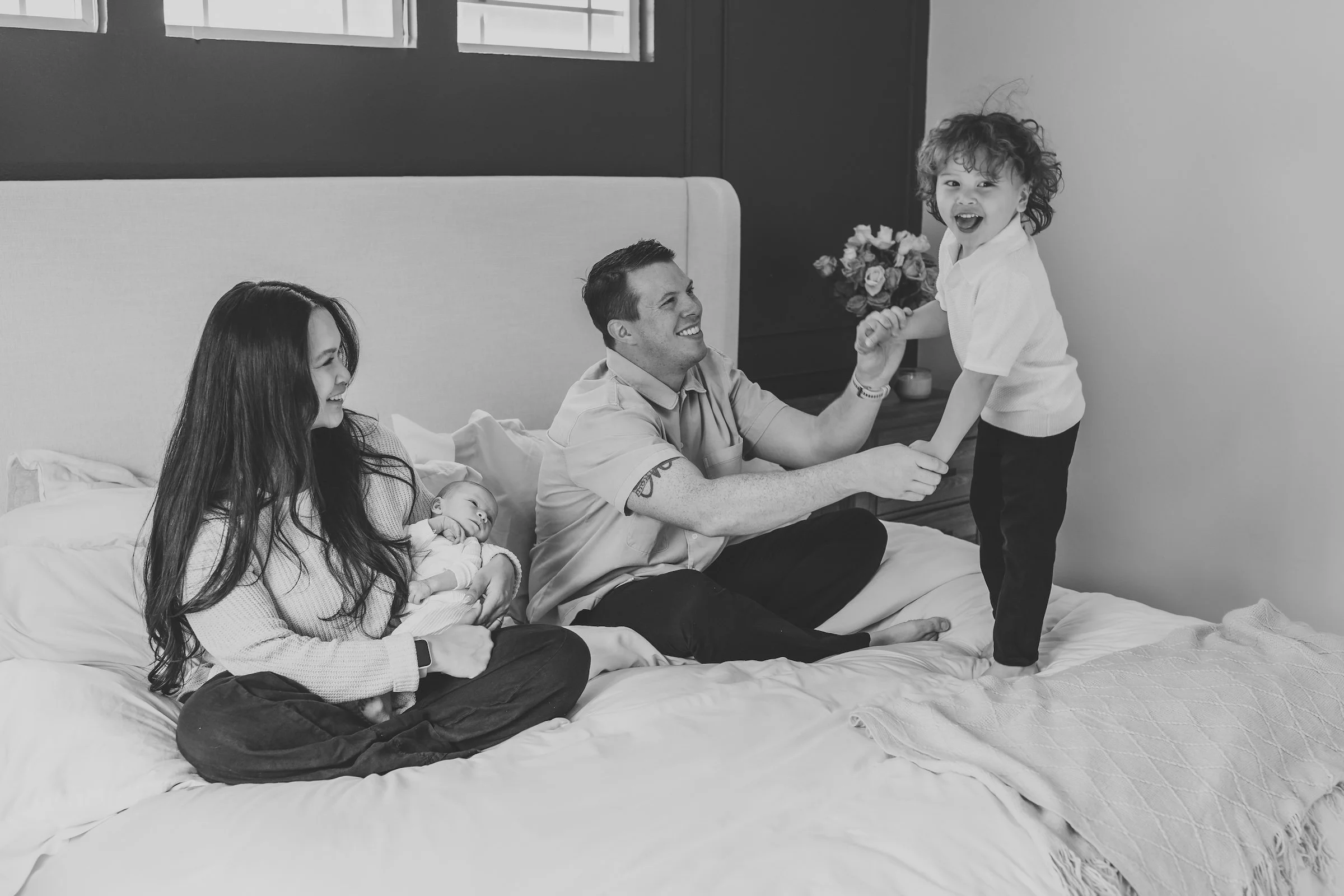 newborn lifestyle sessions with siblings are playful and tender