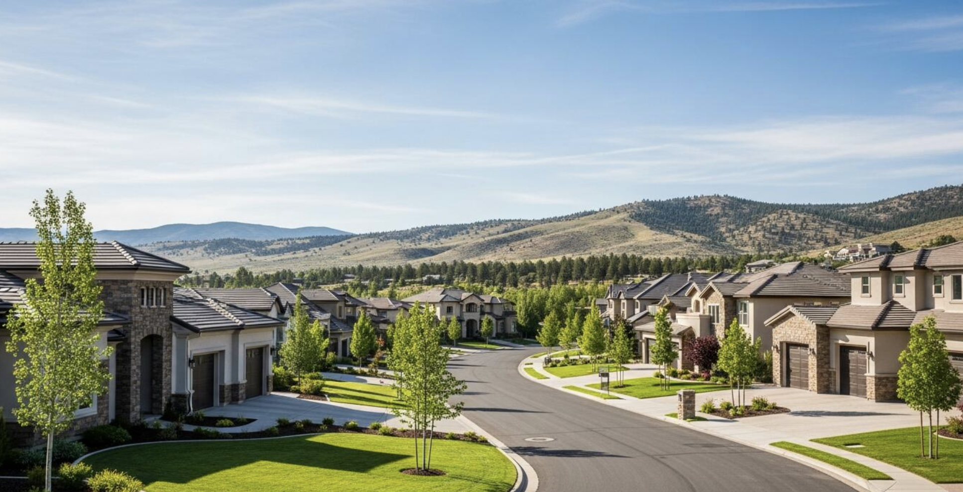 Luxury homes in ArrowCreek Reno with mountain foothill views