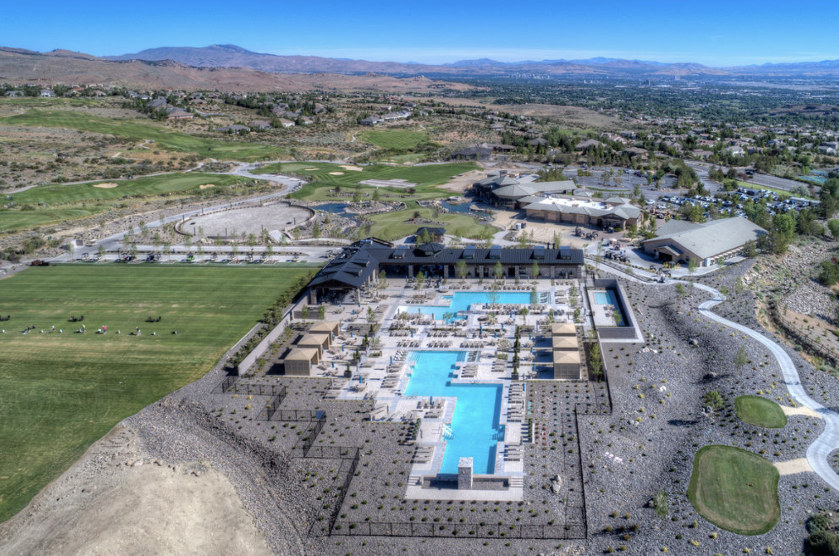 Resort-style pools and amenities at ArrowCreek luxury community in Reno