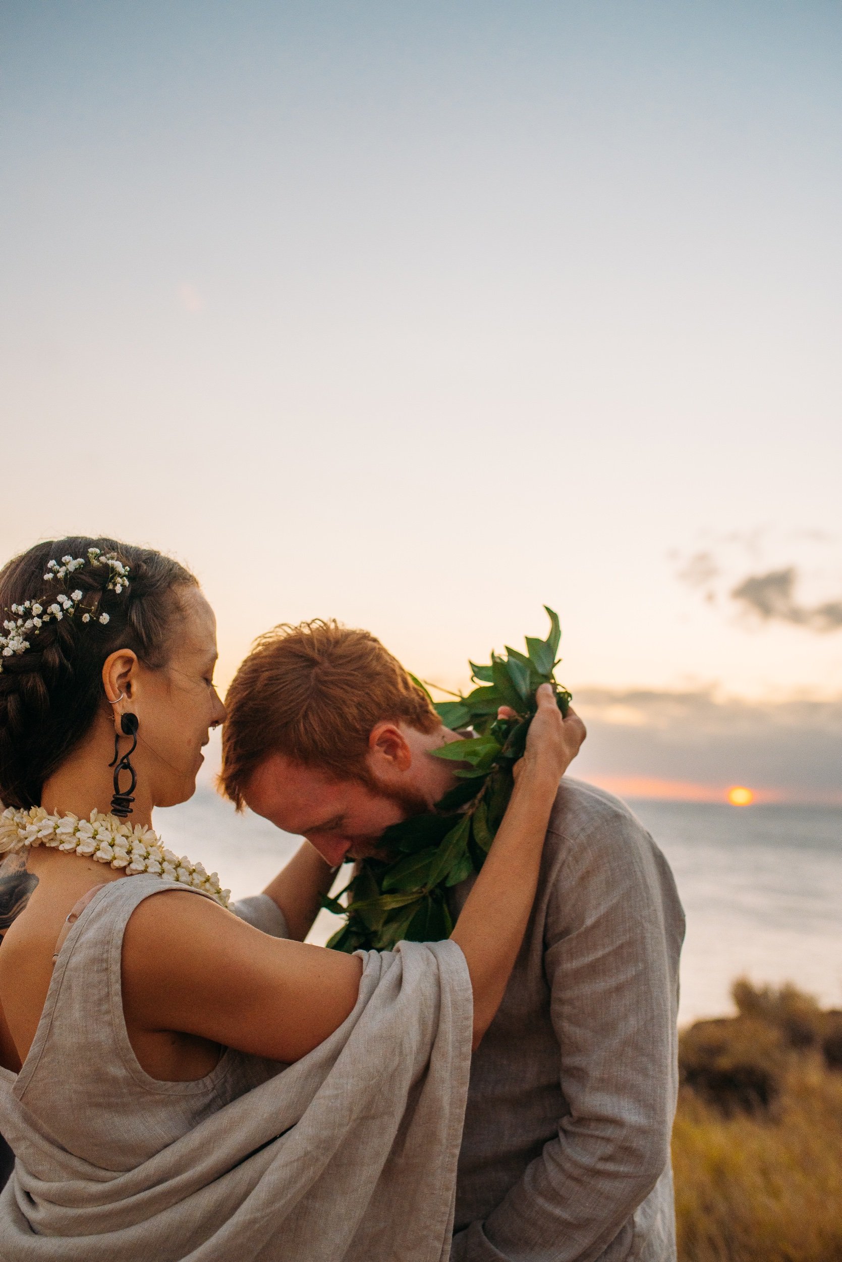 Traditional Hawaiian Wedding Ceremony Lei Exchange