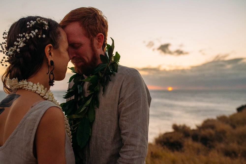 Hawaii sunset wedding big island photographer