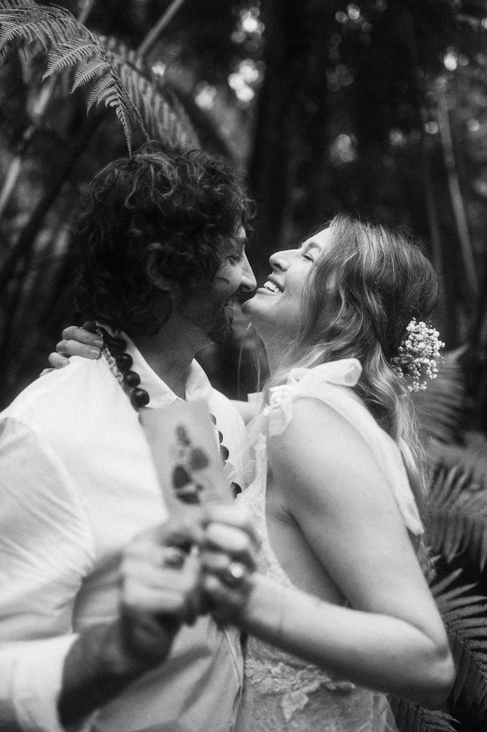 Romantic Elopement Photography Bride and Groom Volcano Hawaii Big Island