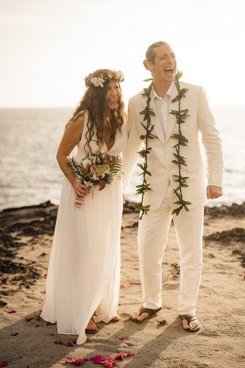 Big Island Hawaii cliffside sunset wedding