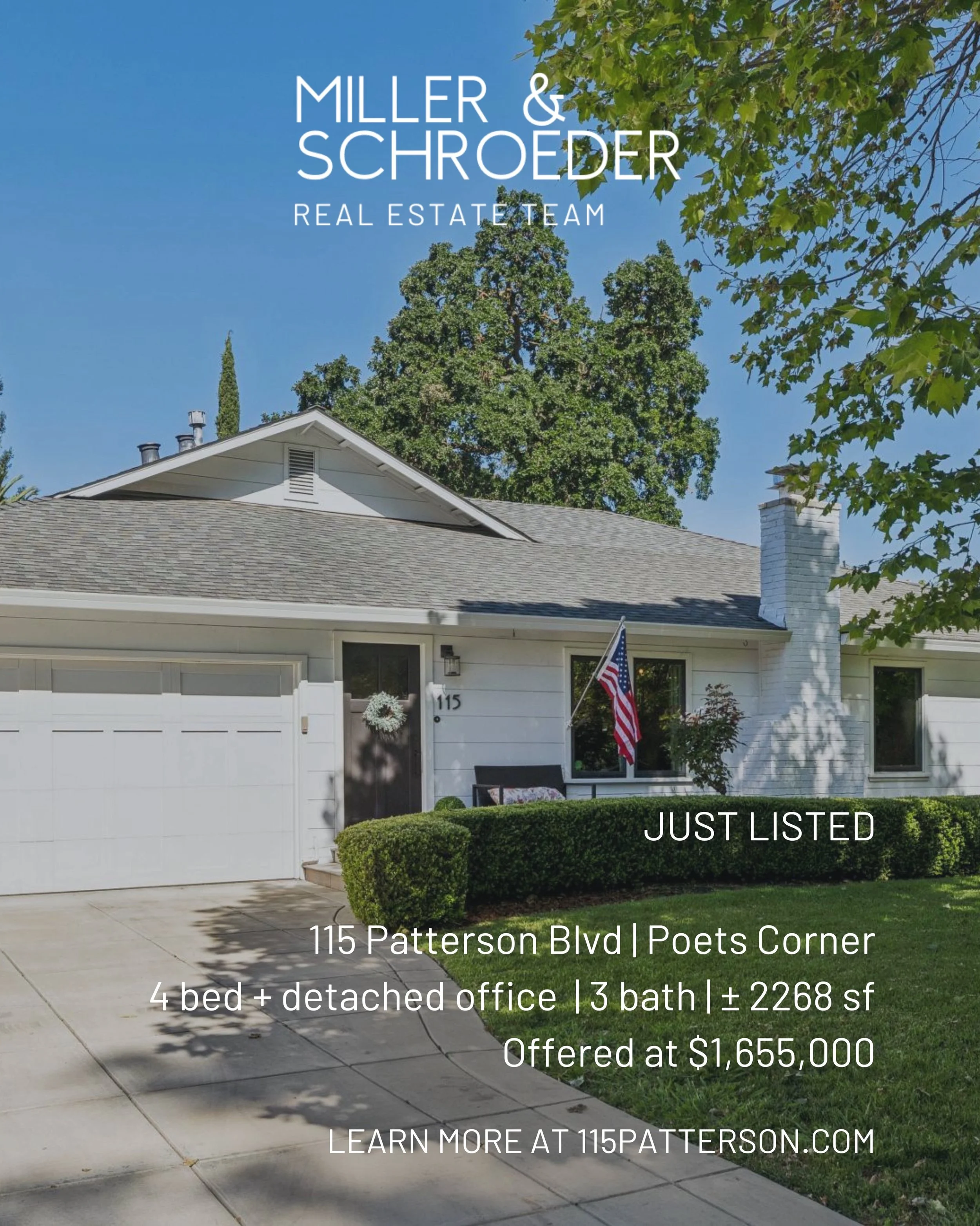 Just Listed | An elevated retreat in Poets Corner. A home designed for both entertaining and easy daily living ✨
115 Patterson Blvd, Pleasant Hill
4 bed + detached office | 3 bath | &plusmn; 2268 sf | .25 acres
Offered at $1,655,000
*
Open Saturday &