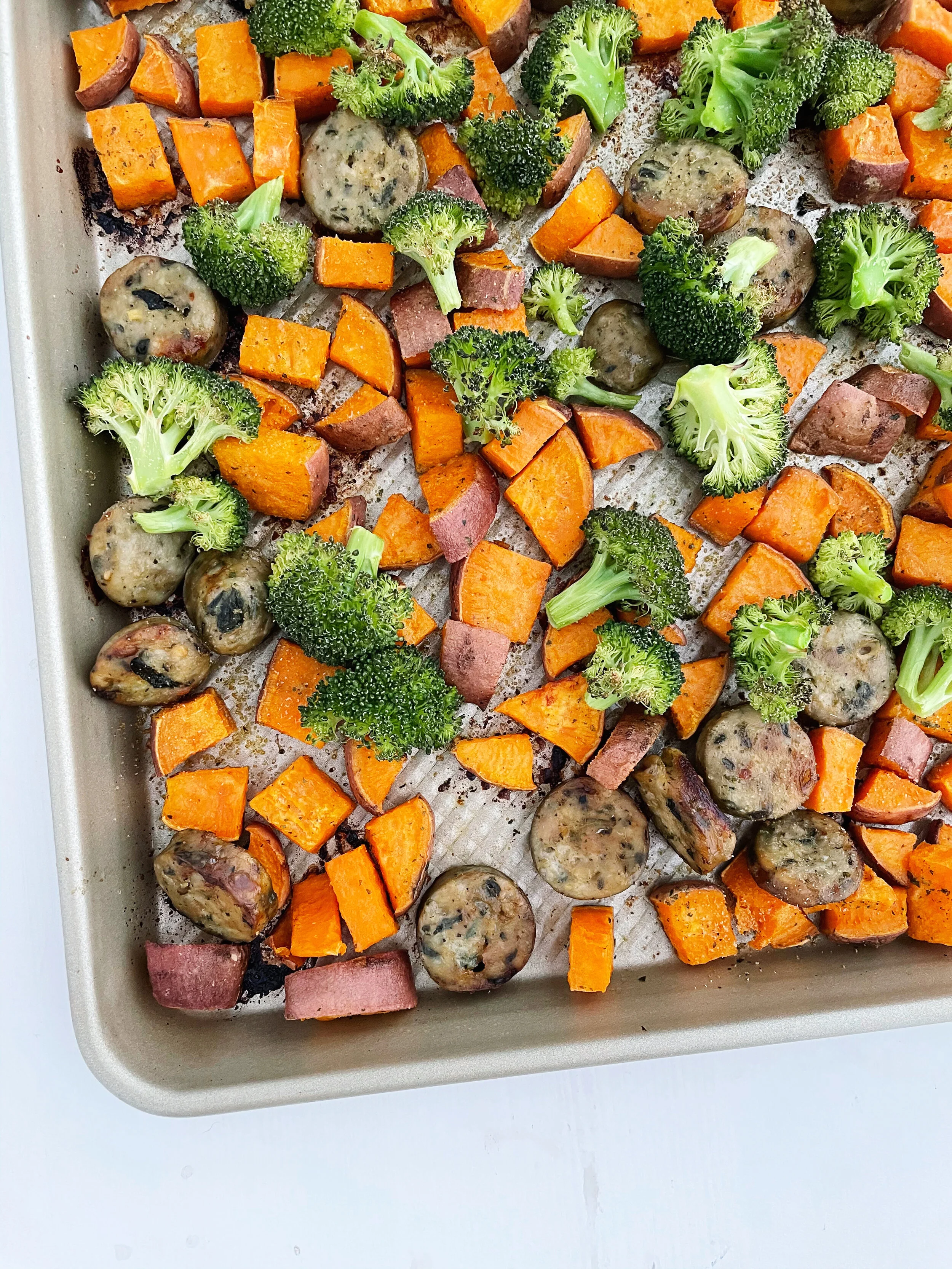 Chicken Sausage Sweet Potato Sheet Pan Meal