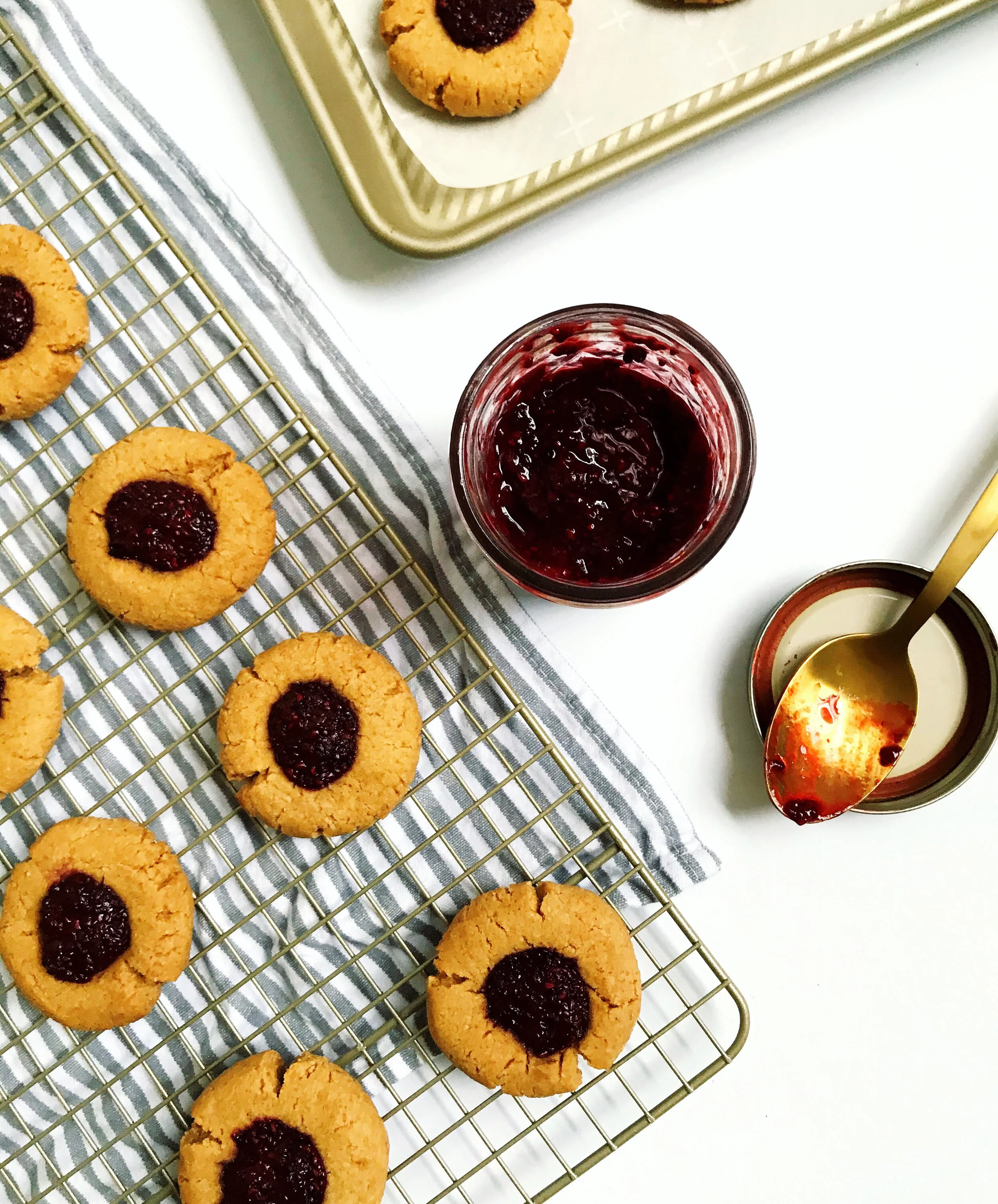 PB&amp;J Thumbprint Cookies