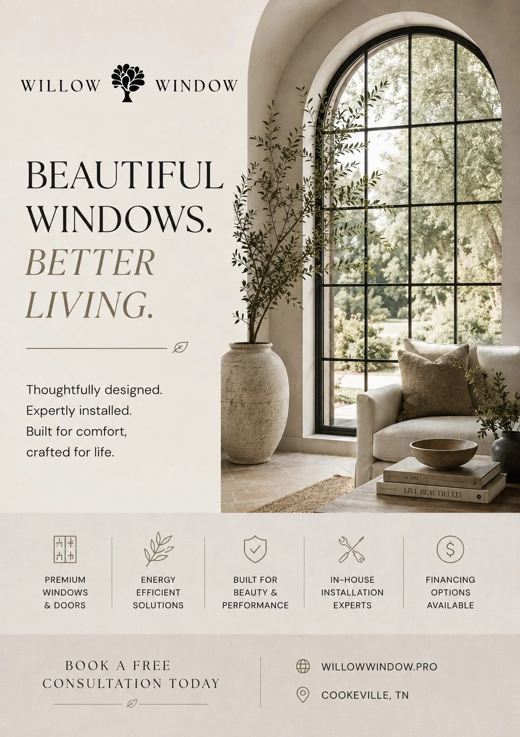 Beautiful windows do more than transform a home &mdash; they transform the way you live in it.
At Willow Window, we believe in thoughtful design, expert craftsmanship, and creating spaces that feel warm, timeless, and inviting. From premium windows a
