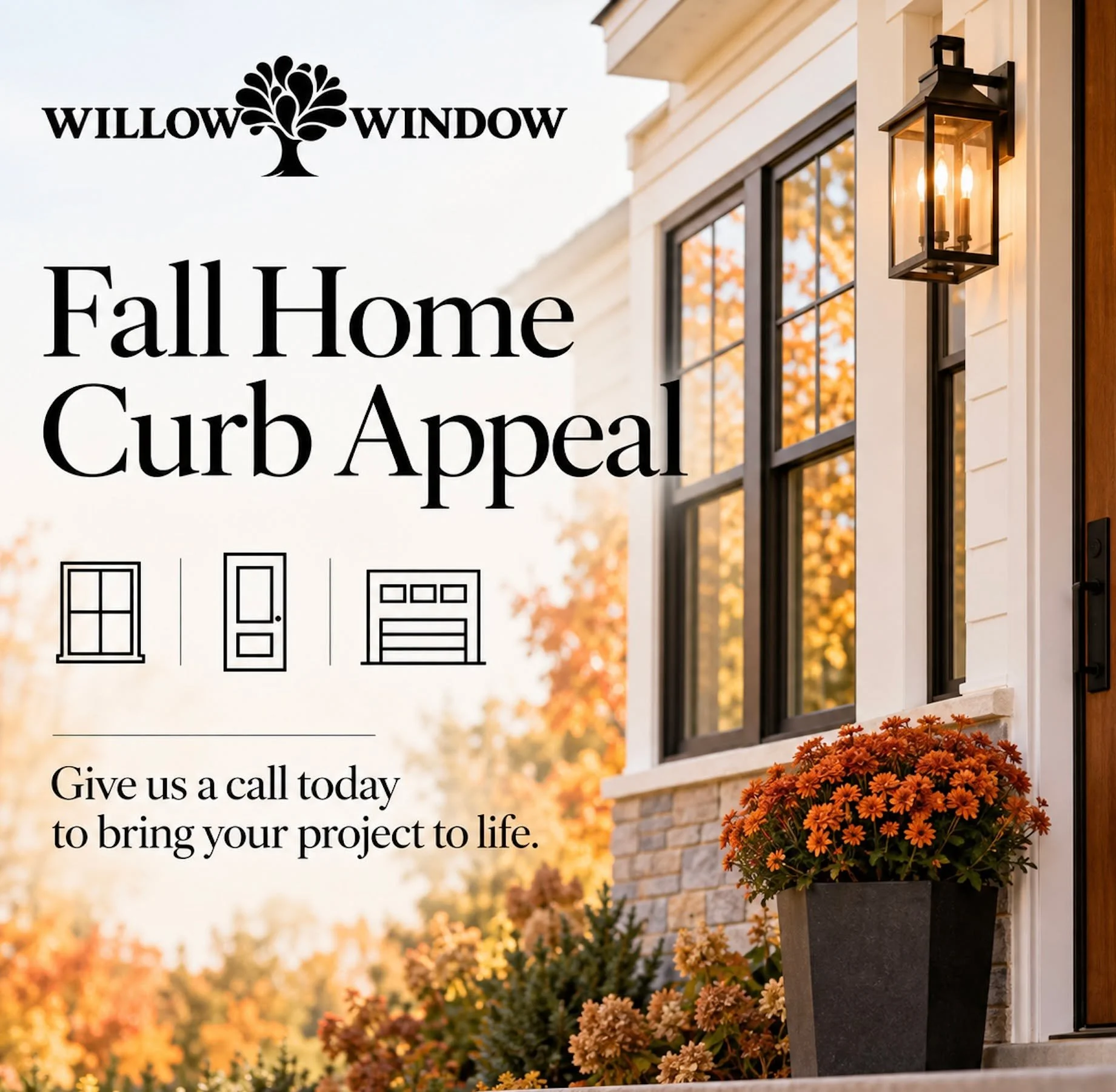 Fall is the perfect time to give your home&rsquo;s exterior a fresh look. Beautiful windows, a welcoming entry door, and an updated garage door can make a noticable difference in your home&rsquo;s curb appeal. 

Ready to bring your vision to life? Gi