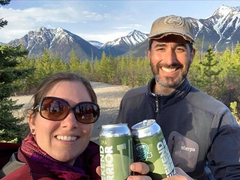 Enjoying a Winterlong Brewery’s Weekend Warrior at the Nahanni Range Campground. 