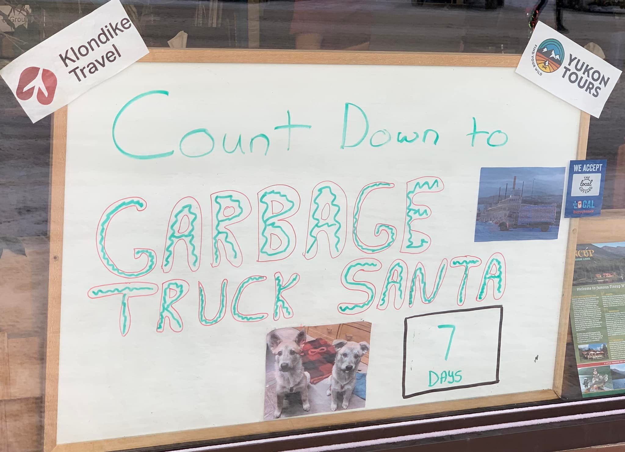 Have you been lucky enough to see Garbage Truck Santa in person? We can&rsquo;t wait for his return and promise we&rsquo;ve been good! 🎅🏻 
#theyukon #findyourwild #yukontours #klondiketravel #garbagetrucksanta #holidaytraditions