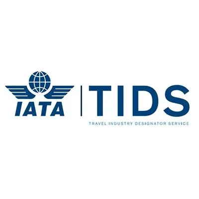 IATA and TIDS logo with a globe and wings design, indicating a travel industry organization.