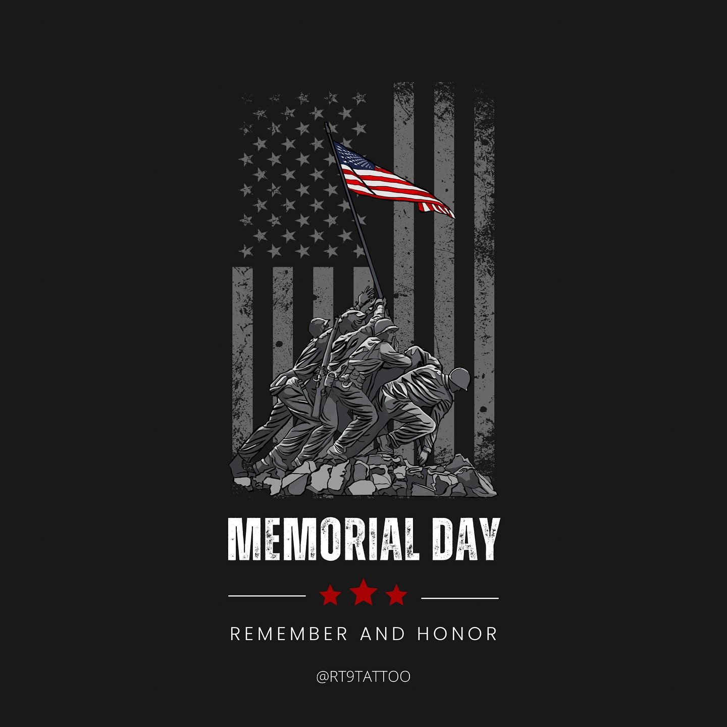 ✨ This Memorial Day, we honor those who came before us. 

Today, we pause to remember &mdash; with deep respect and gratitude &mdash; all who fought and sacrificed for a greater cause. At @rt9tattoo , we believe memory is one of the most powerful way