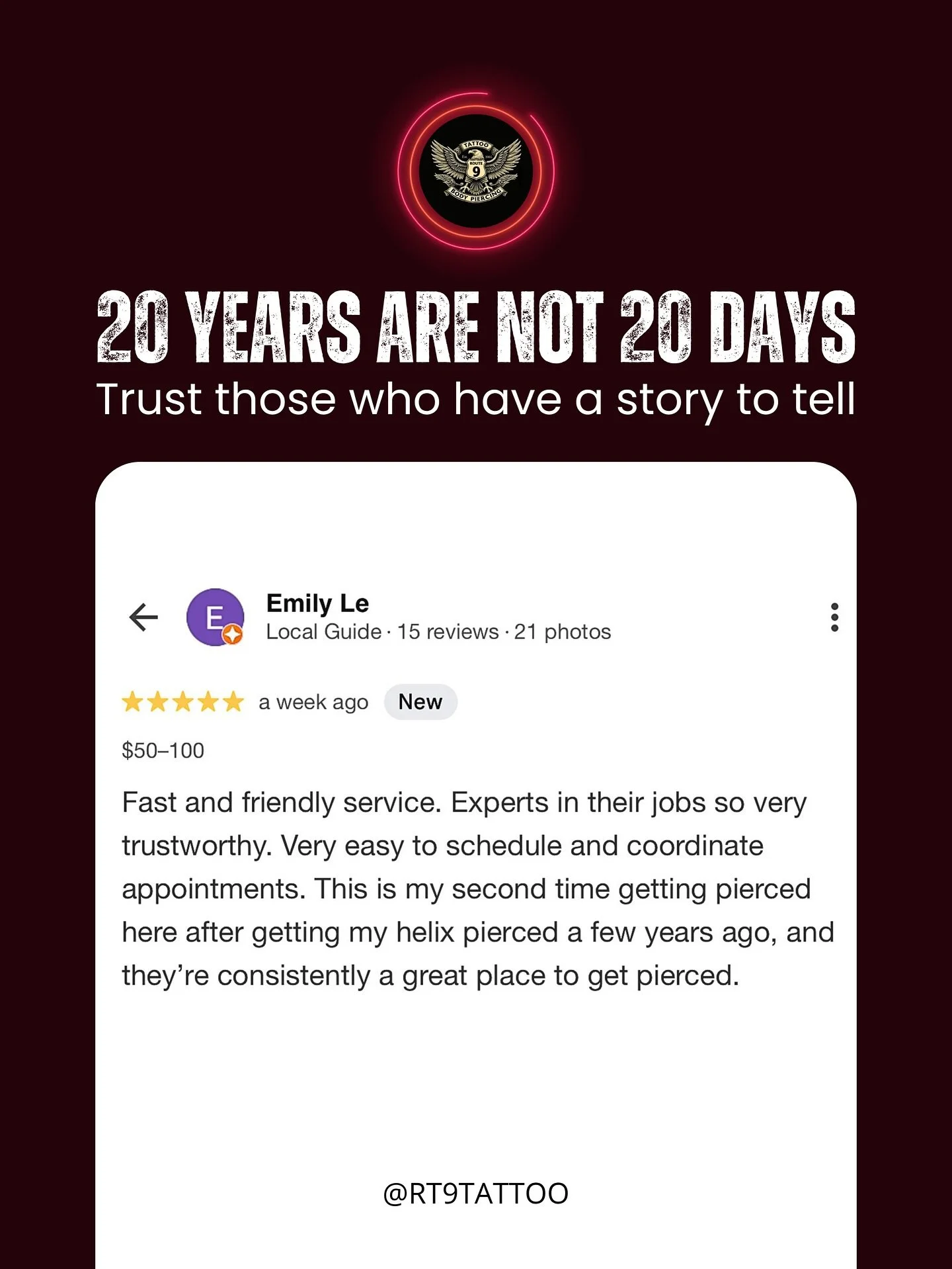 20 years of art, trust, and unforgettable experiences. ✨
At @rt9tattoo , every detail matters from the first consultation to the final result. We’re proud to have built two decades of history based on excellence, passion, and the trust of our