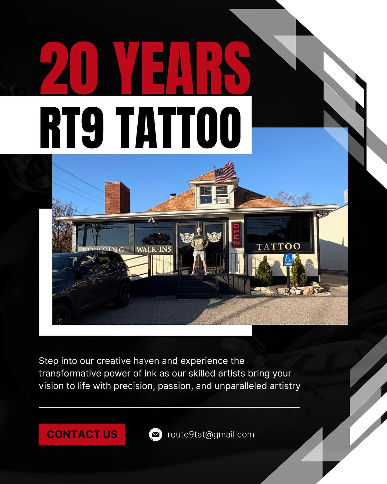 20 YEARS OF INK. ART. COMMUNITY.🔥

For two decades, @rt9tattoo has been more than a studio &mdash; it&rsquo;s been a home for creativity, connection, and transformation. From unforgettable tattoos to meaningful moments, we&rsquo;ve proudly served Fr