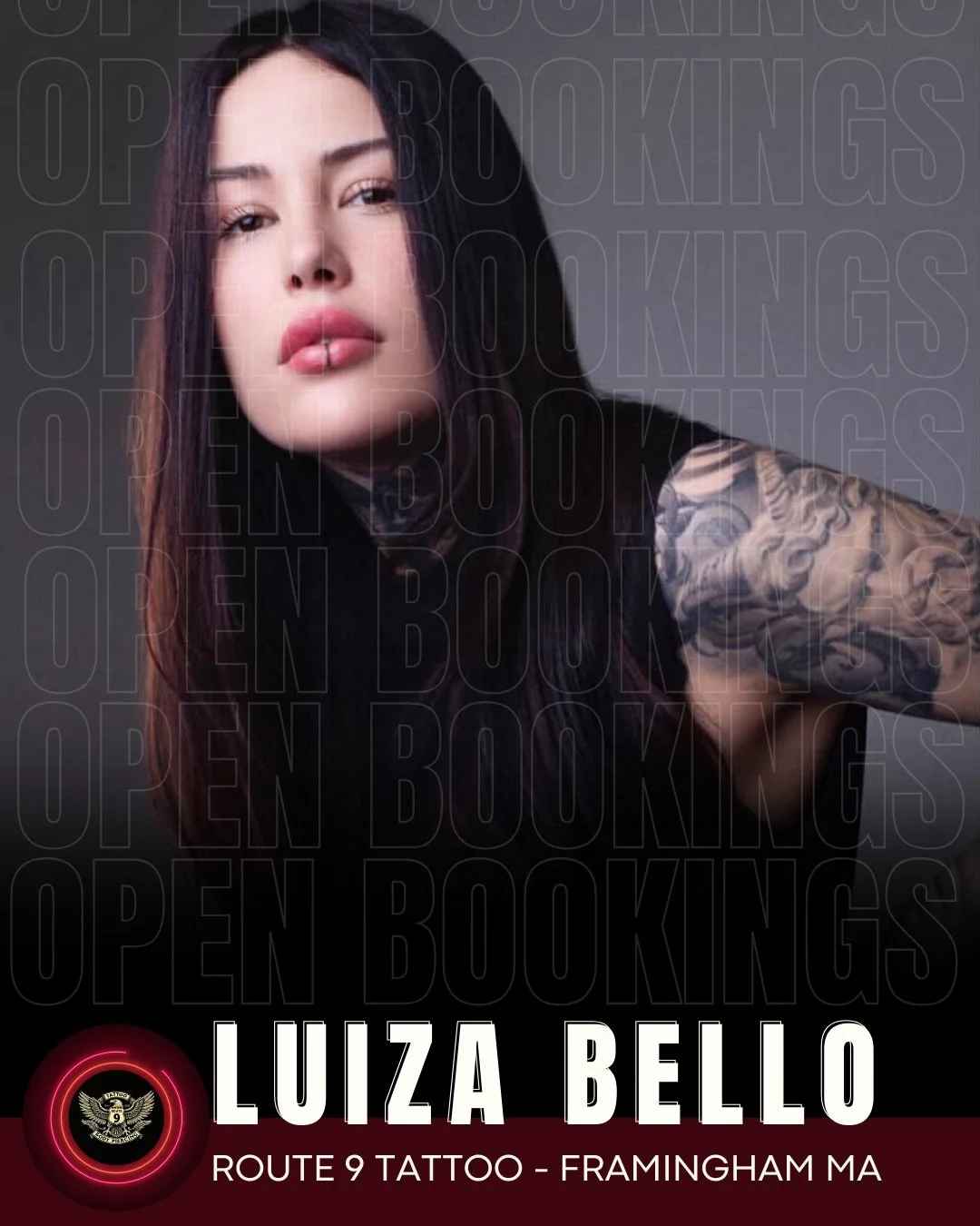 BOOKS OFFICIALLY OPEN @luizabello666 🚨

Starting January 2026, tattoo artist @luizabello666 will be joining Route 9 Tattoo as a resident and you can now officially book your session!

@luizabello666 &rsquo;s work blends bold lines, fluid composition