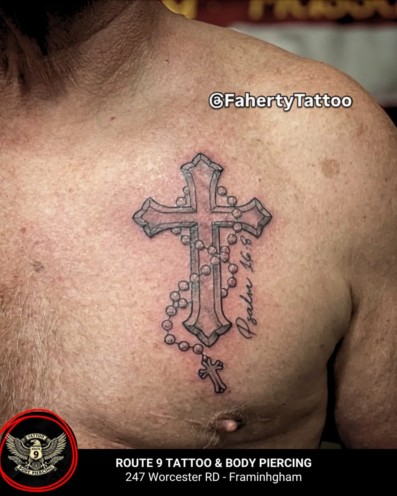 Faith, strength, and tradition all in one piece.

This cross and rosary tattoo done by @fahertytattoo represents more than just a design. For many people, tattoos like this carry faith, protection, family, and personal history. That&rsquo;s why compo