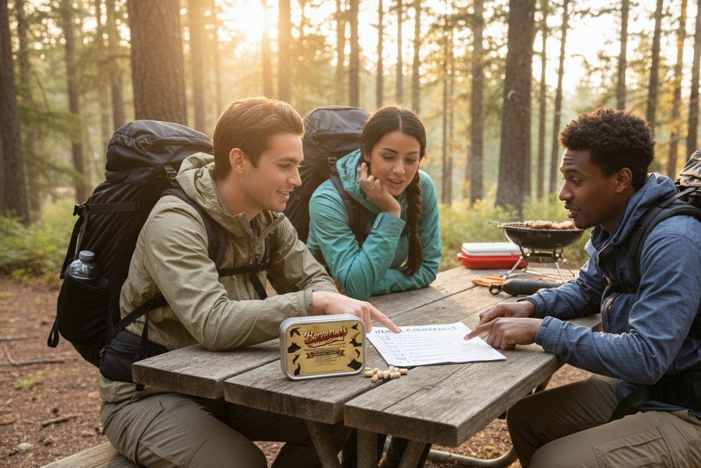 Always pack a few flavor choices when hiking and stopping for a smokey meal.