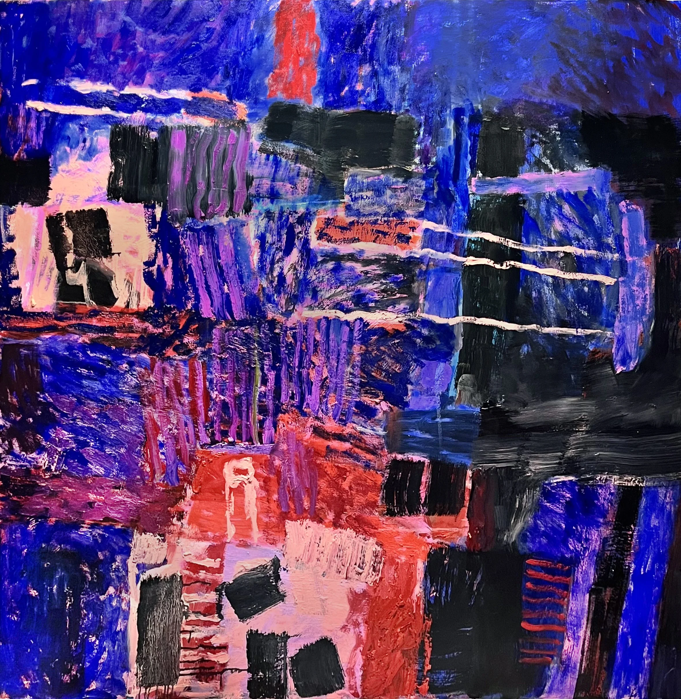 PURPLE RAIN, OIL ON CANVAS, 60 INCHES x 60 INCHES, 2025