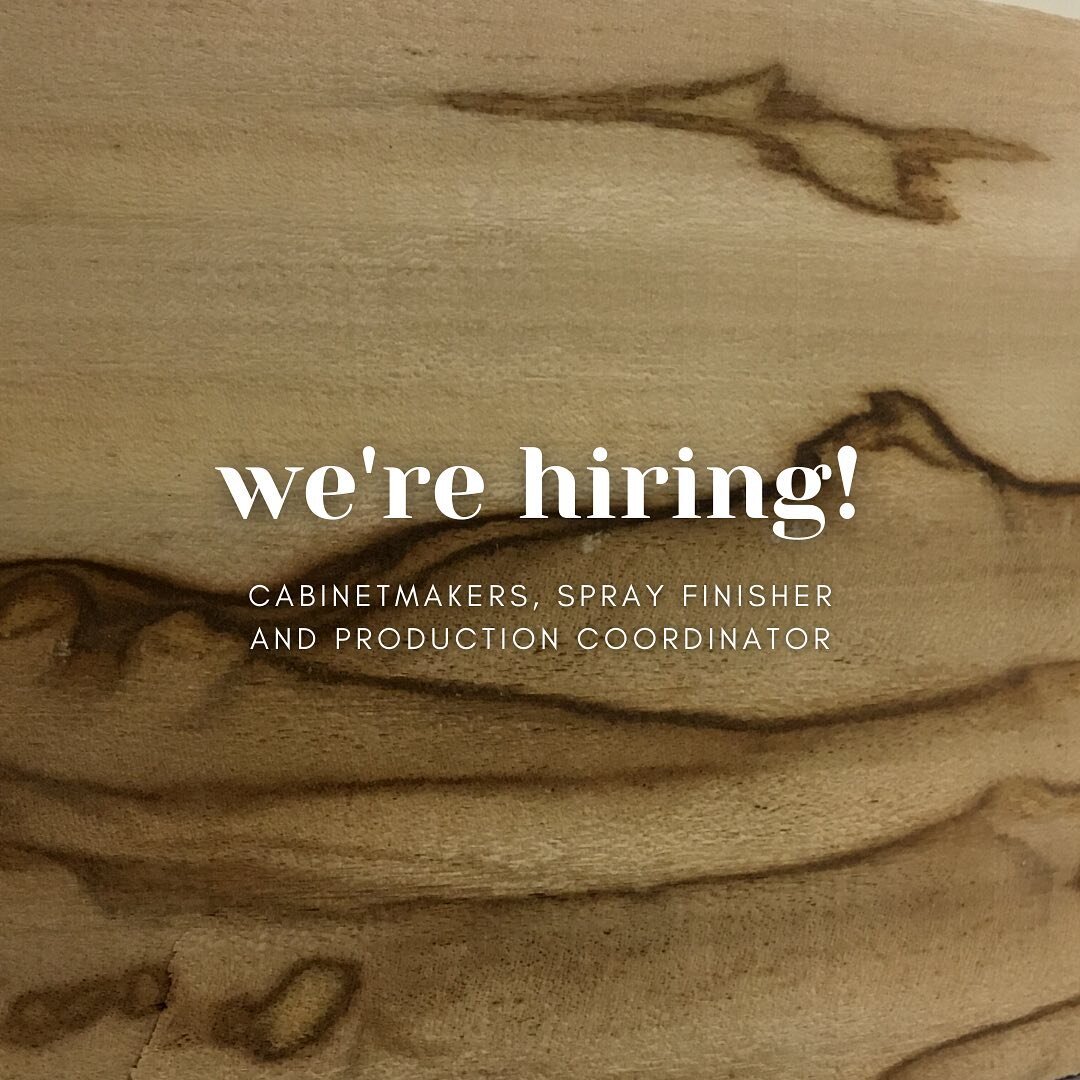 Come join our team! We're a tight-knit group of friendly teammates who can help you grow.

Are you interested in working with a team that focuses on premium, design-driven cabinetry + woodwork? We have opportunities for cabinetmakers, a spray finishe