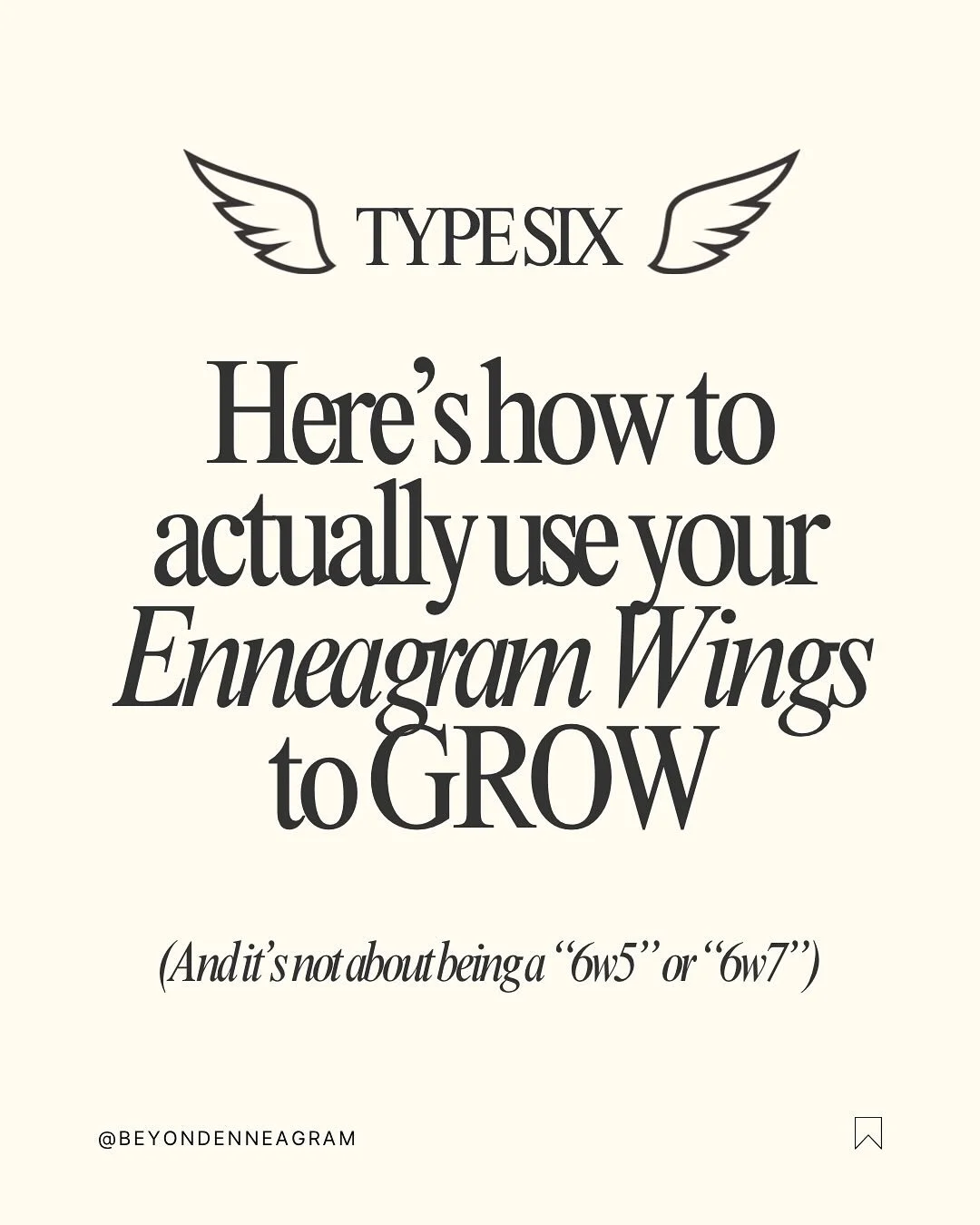 🦋TYPE SIX: Your wings (w5 and w7) aren&rsquo;t helping you by thinking of them as subtypes! 

Most Sixes are only using HALF of their growth potential. That&rsquo;s because they&rsquo;re stuck identifying as &ldquo;6w5&rdquo; or &ldquo;6w7&rdquo; &m